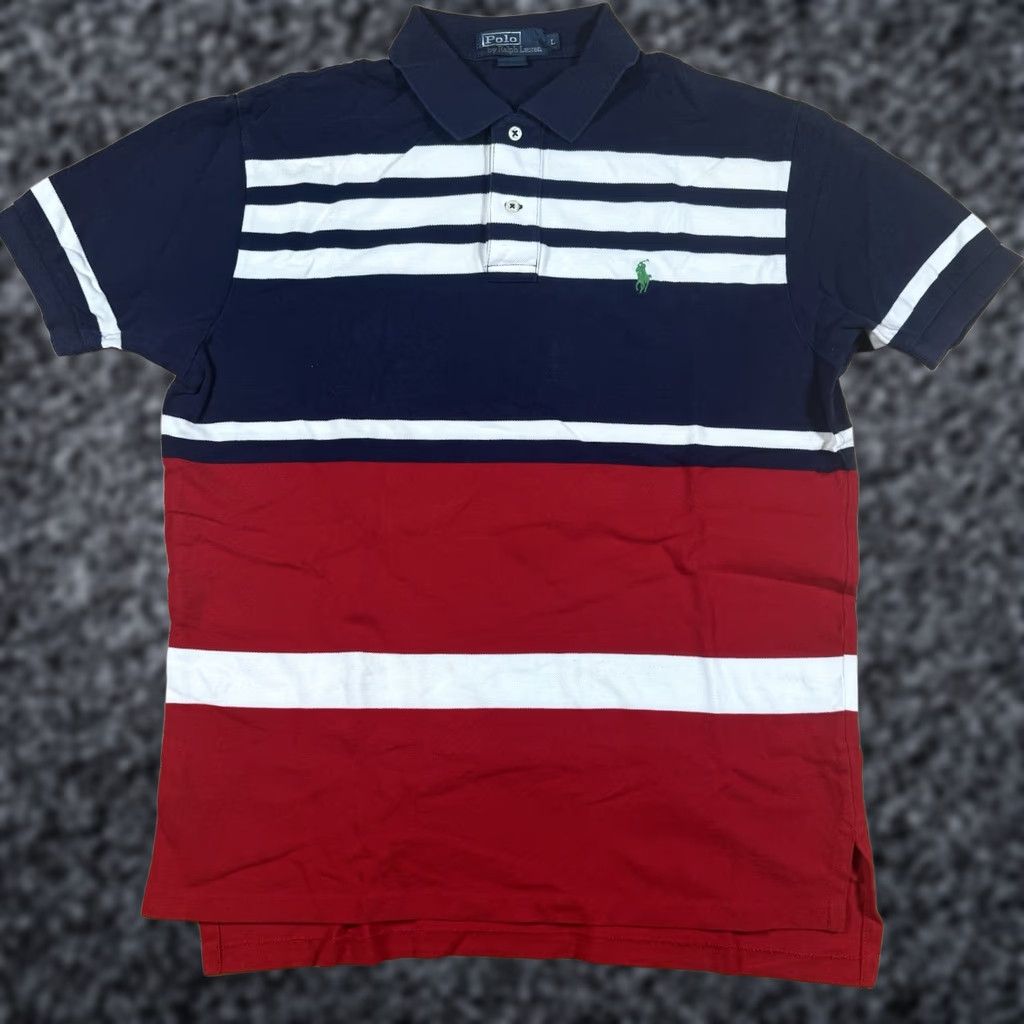 Ralph Lauren VINTAGE Polo Ralph Lauren Polo Shirt Mens L Black Stripe Bear 90’s Bear Theme Green Striped Block Polo Bear 90s Mens L Size US L / EU 52-54 / 3 - 1 Thumbnail