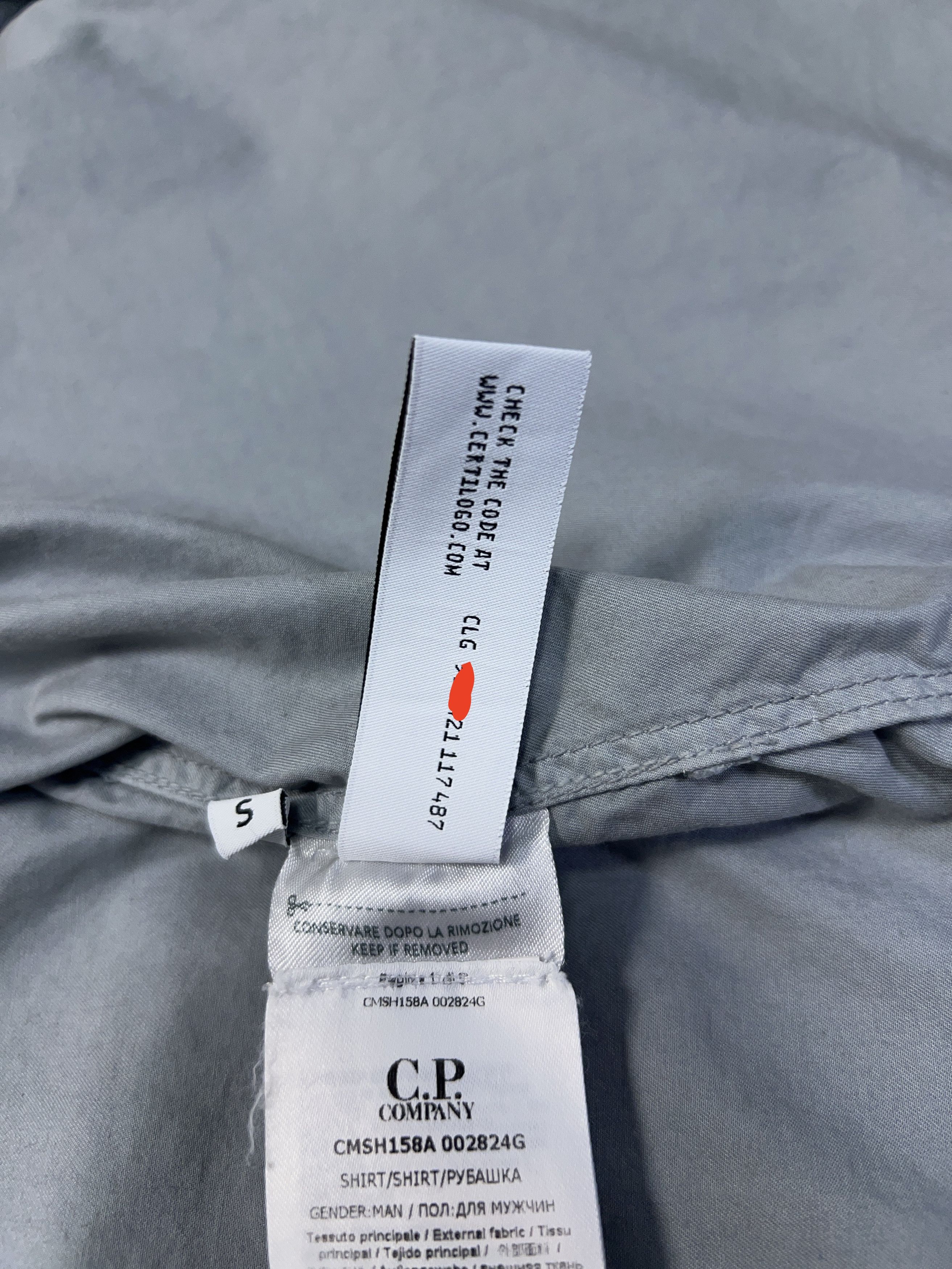 C.P. Company Mens Gabardine Overshirt Zip Shirt Light Grey Cotton Size S Size US S / EU 44-46 / 1 - 13 Thumbnail