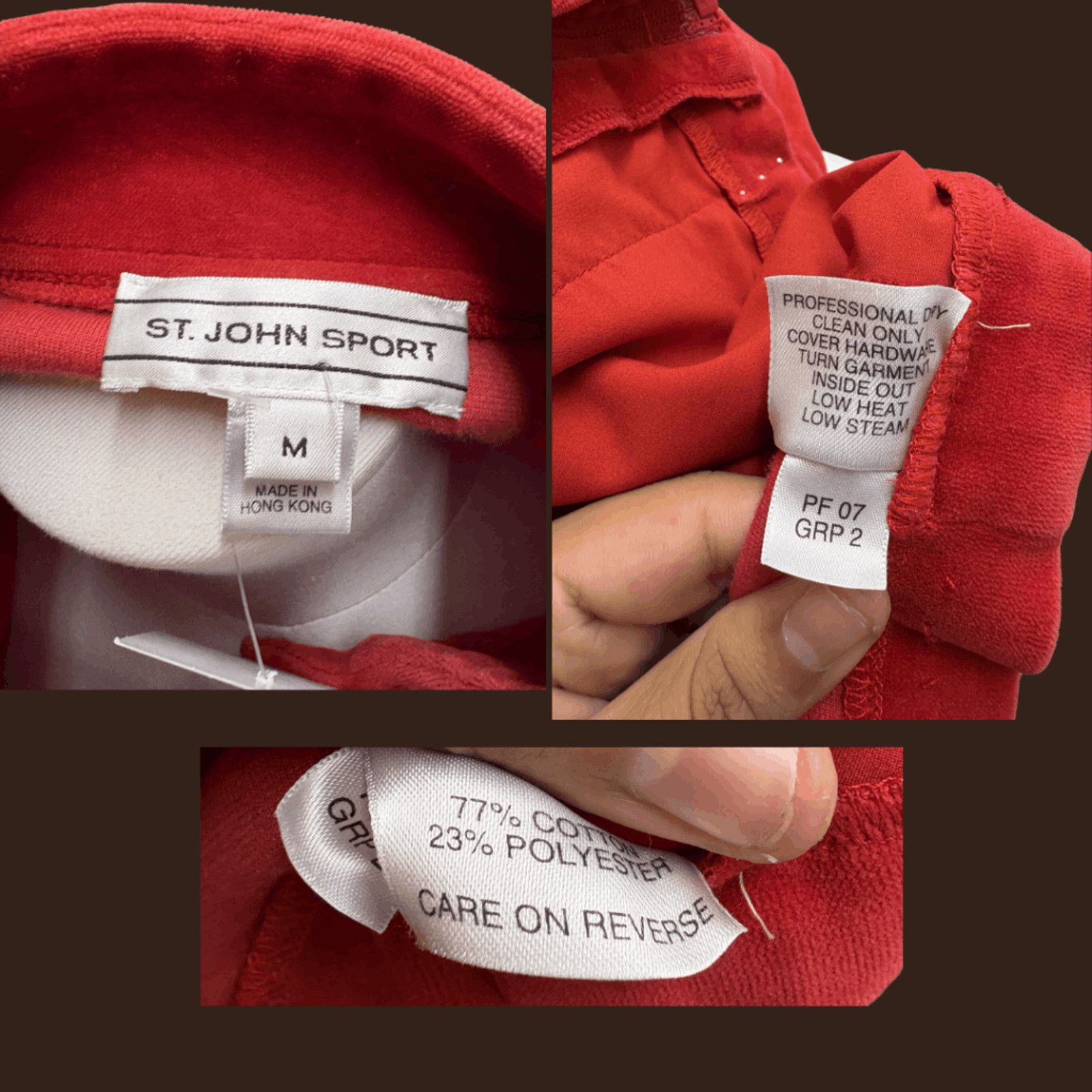 St. John VTG Track Jacket | St. John Red Velvet | Y2K Athleisure Size M / US 6-8 / IT 42-44 - 4 Thumbnail