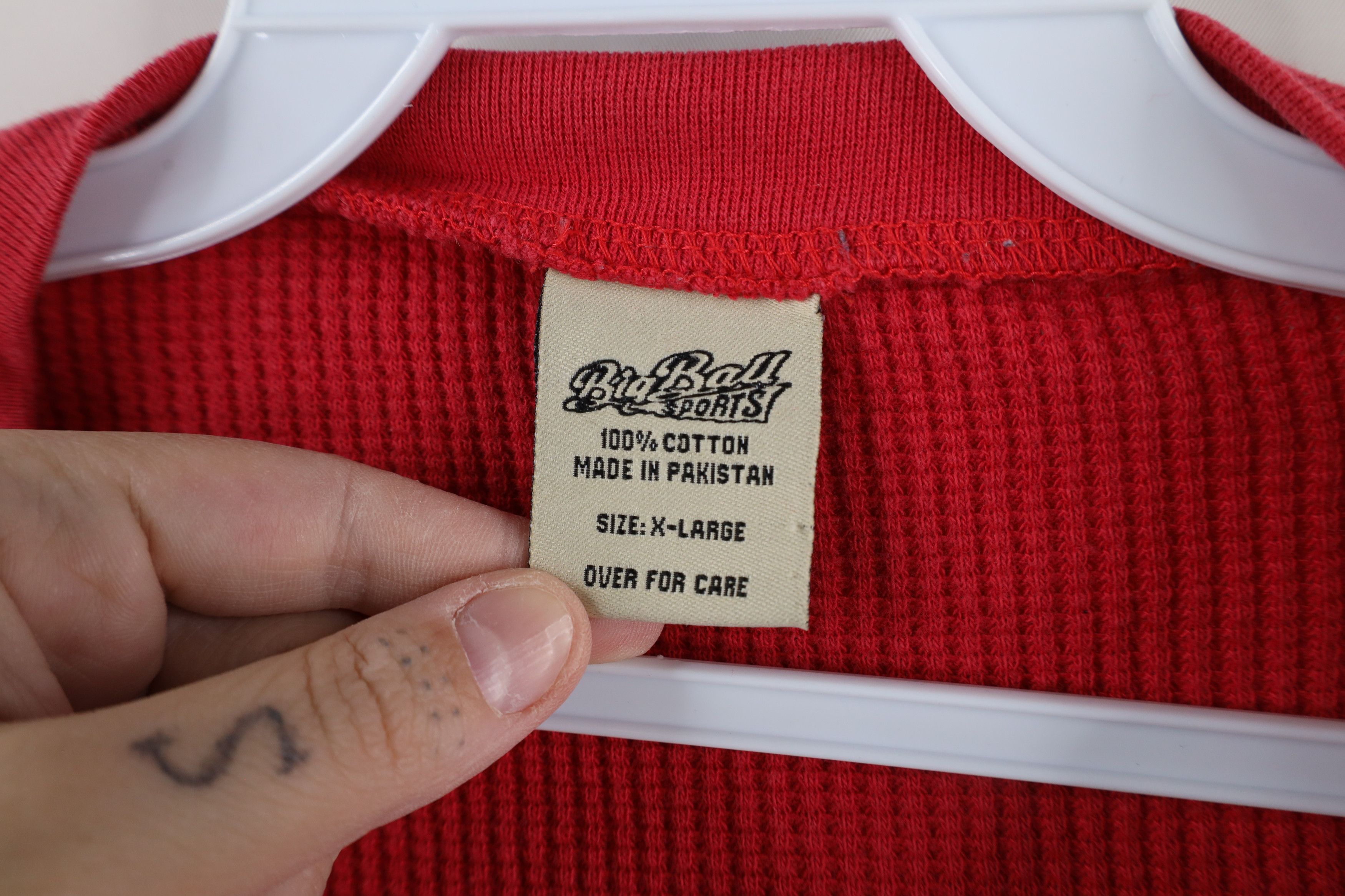 Vintage Vintage State University Thermal Waffle Knit T-Shirt Red Size US XL / EU 56 / 4 - 8 Thumbnail