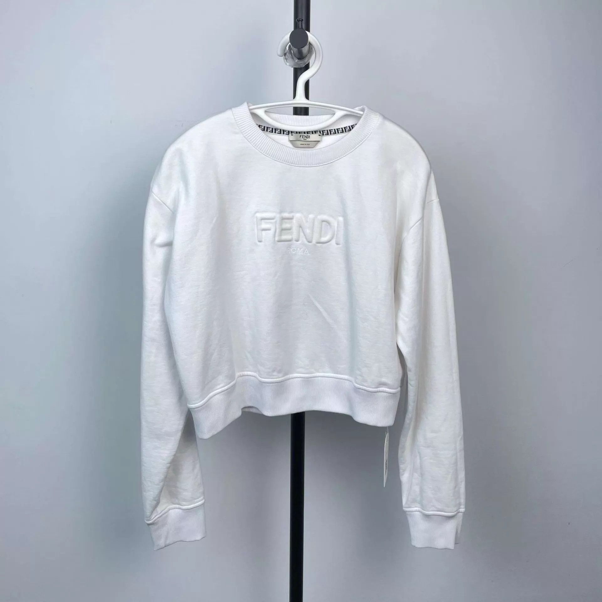 Fendi Fendi white logo women's 95 new sweatshirt Size M / US 6-8 / IT 42-44 - 1 Thumbnail