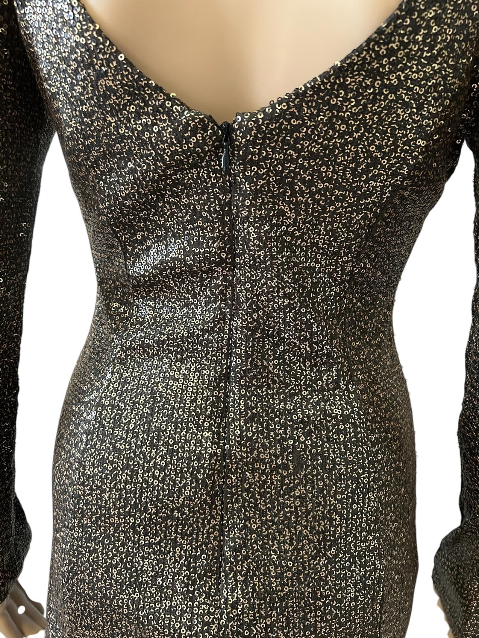 Guess Glamorous Long Sleeve Sequined Dress Size M / US 6-8 / IT 42-44 - 3 Thumbnail