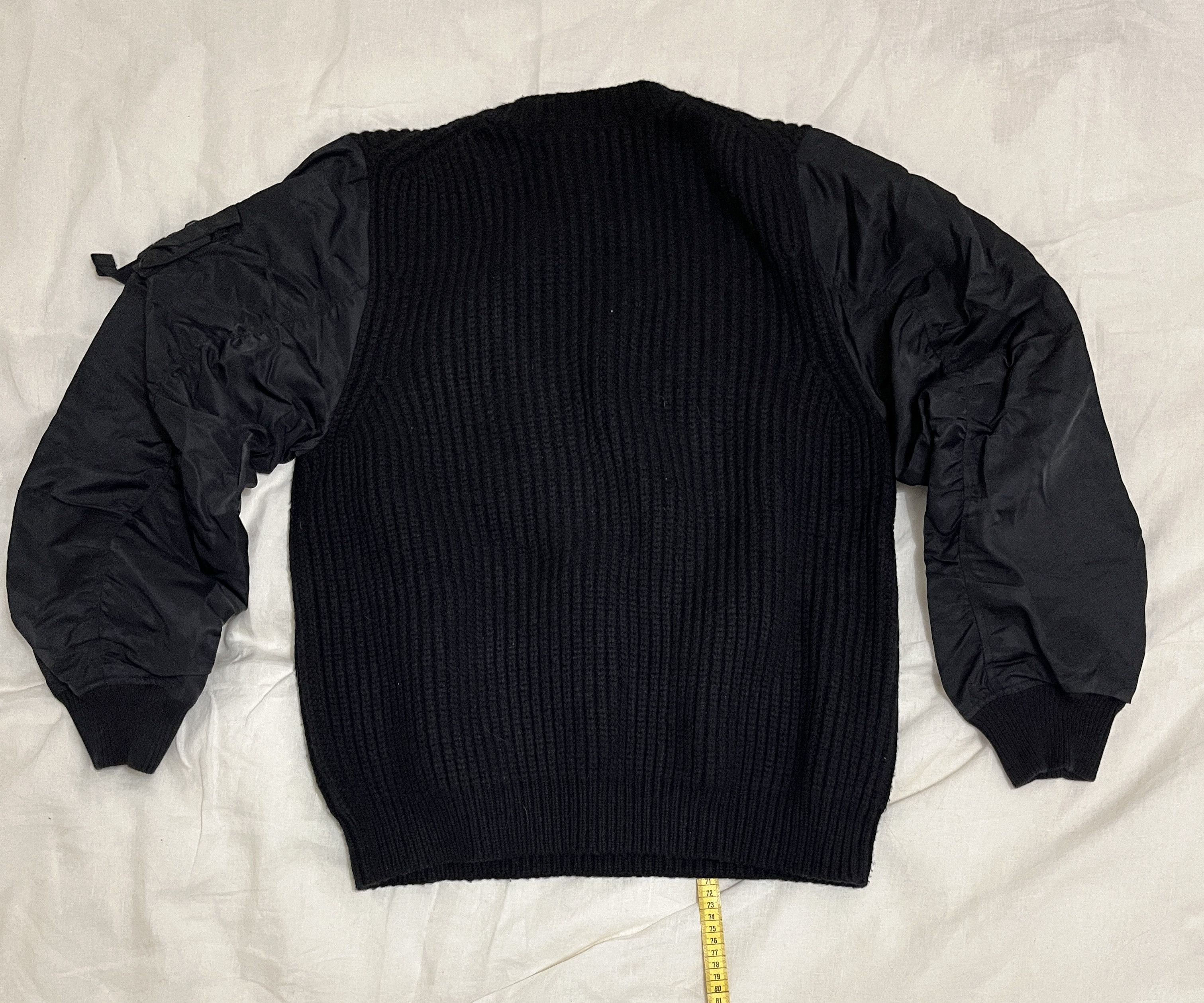 Helmut Lang Helmut Lang Black Nylon Sleeve Knit Merino Sweater Size US L / EU 52-54 / 3 - 2 Thumbnail