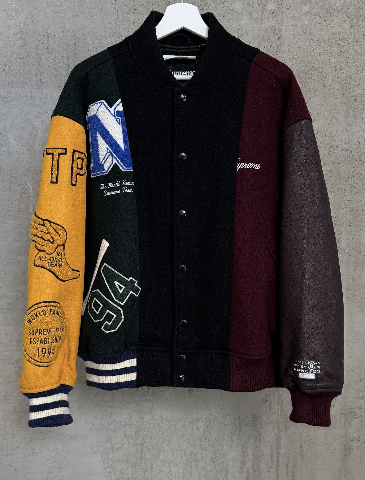 Maison Margiela × Supreme Supreme MM6 Maison Margiela Split Varsity Jacket SS24 Size US M / EU 48-50 / 2 - 1 Thumbnail