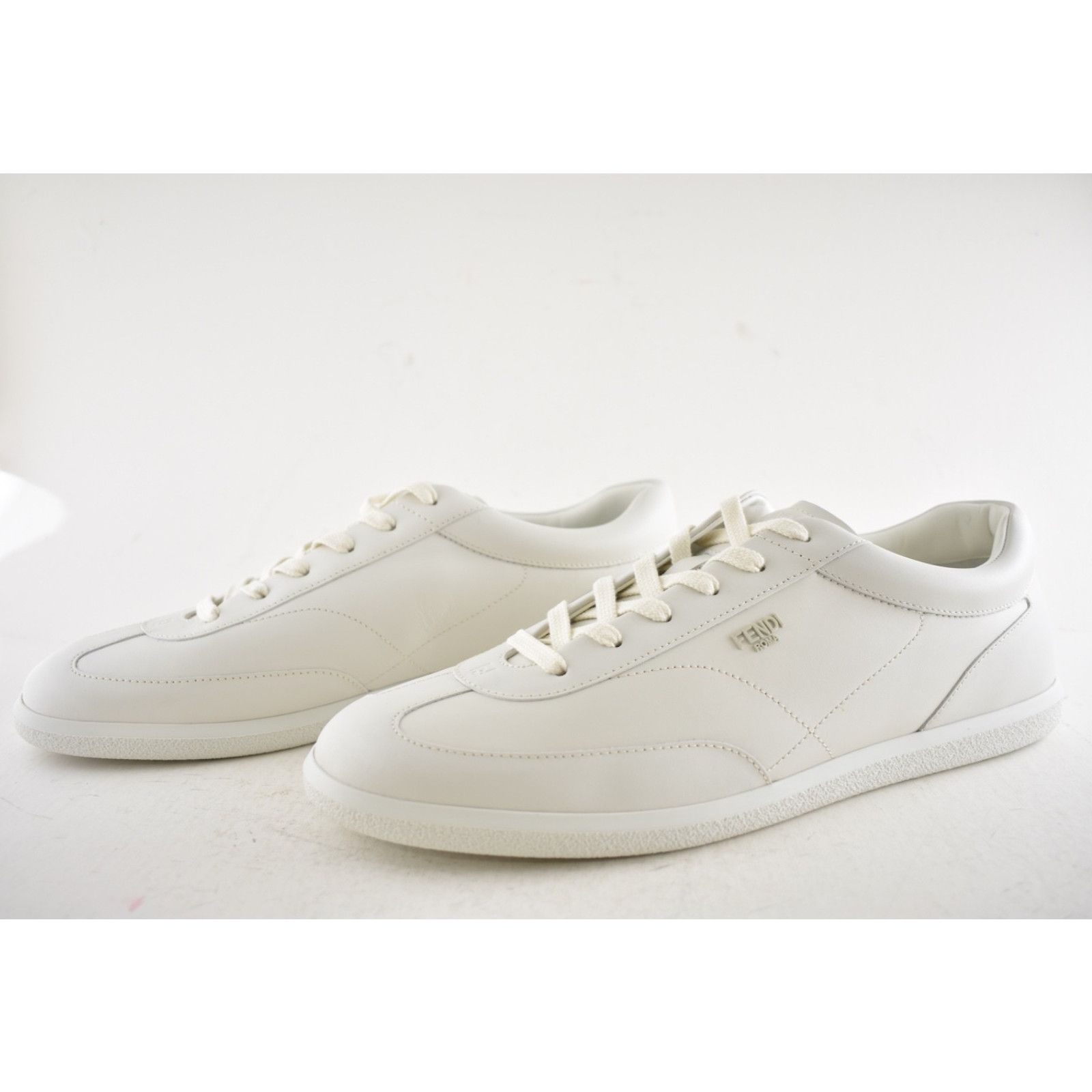 Fendi Fendi Light Bianco White Leather Low Top Sneakers US 13 Size US 13 / EU 46 - 12 Thumbnail