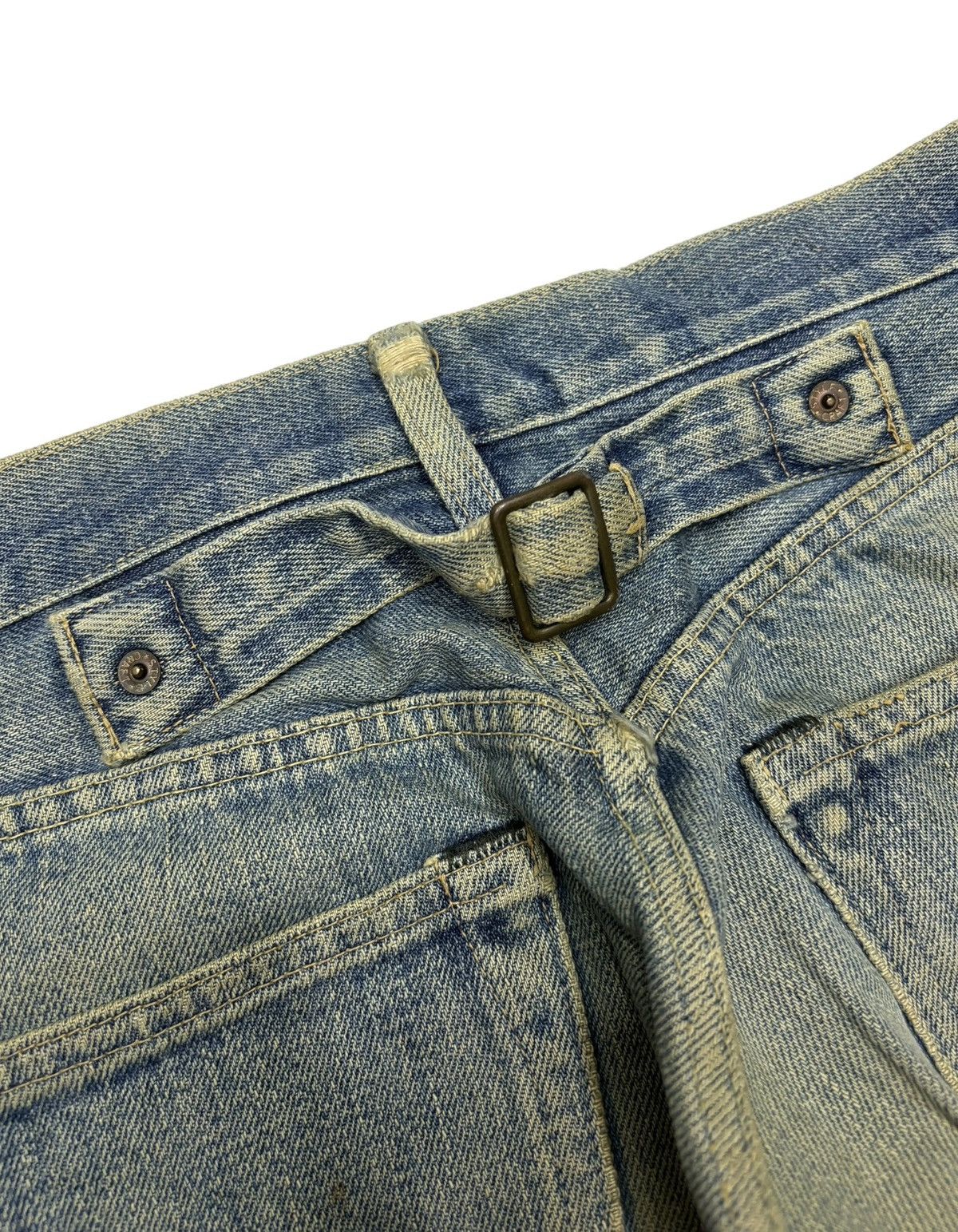 Kapital 🔥VINTAGE 70s BUCKLE BACK SELVEDGE JAPANESE DISTRESS DENIM Size US 30 / EU 46 - 9 Thumbnail