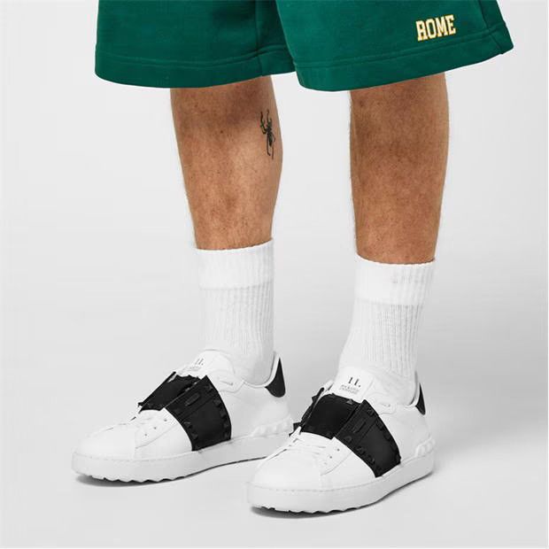 Valentino o1g2r1mq0824 Rockstud Leather Low Sneakers in Bianco Nero Size US 12 / EU 45 - 6 Thumbnail