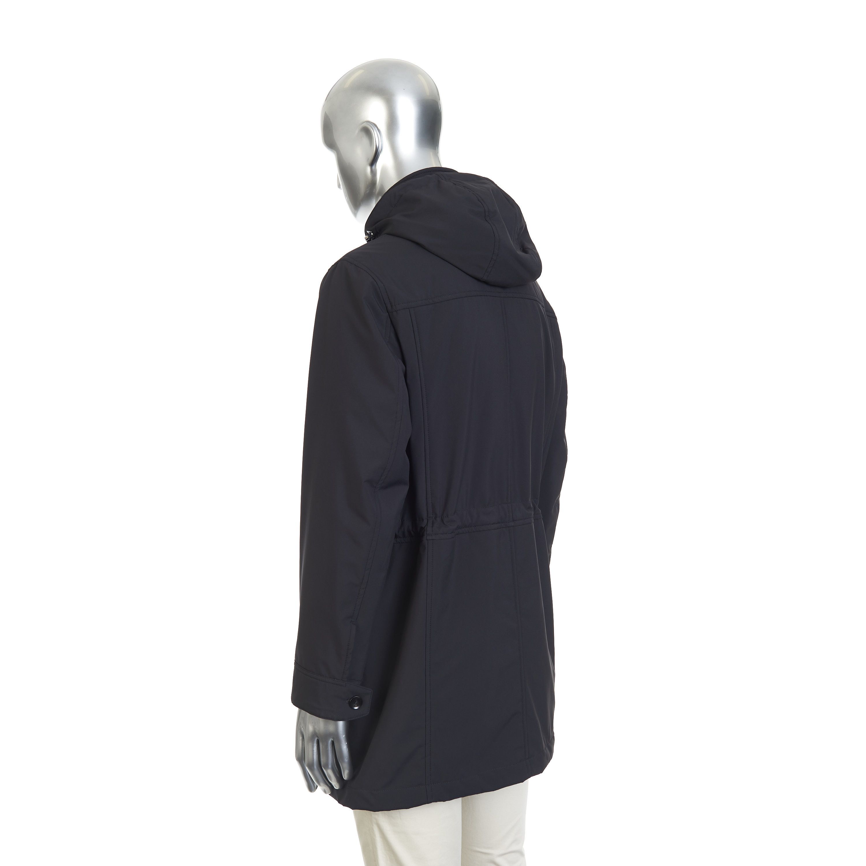 Brioni Parka Coat In Navy Blue Performa Nylon With Detachable Hood Size US XL / EU 56 / 4 - 4 Thumbnail