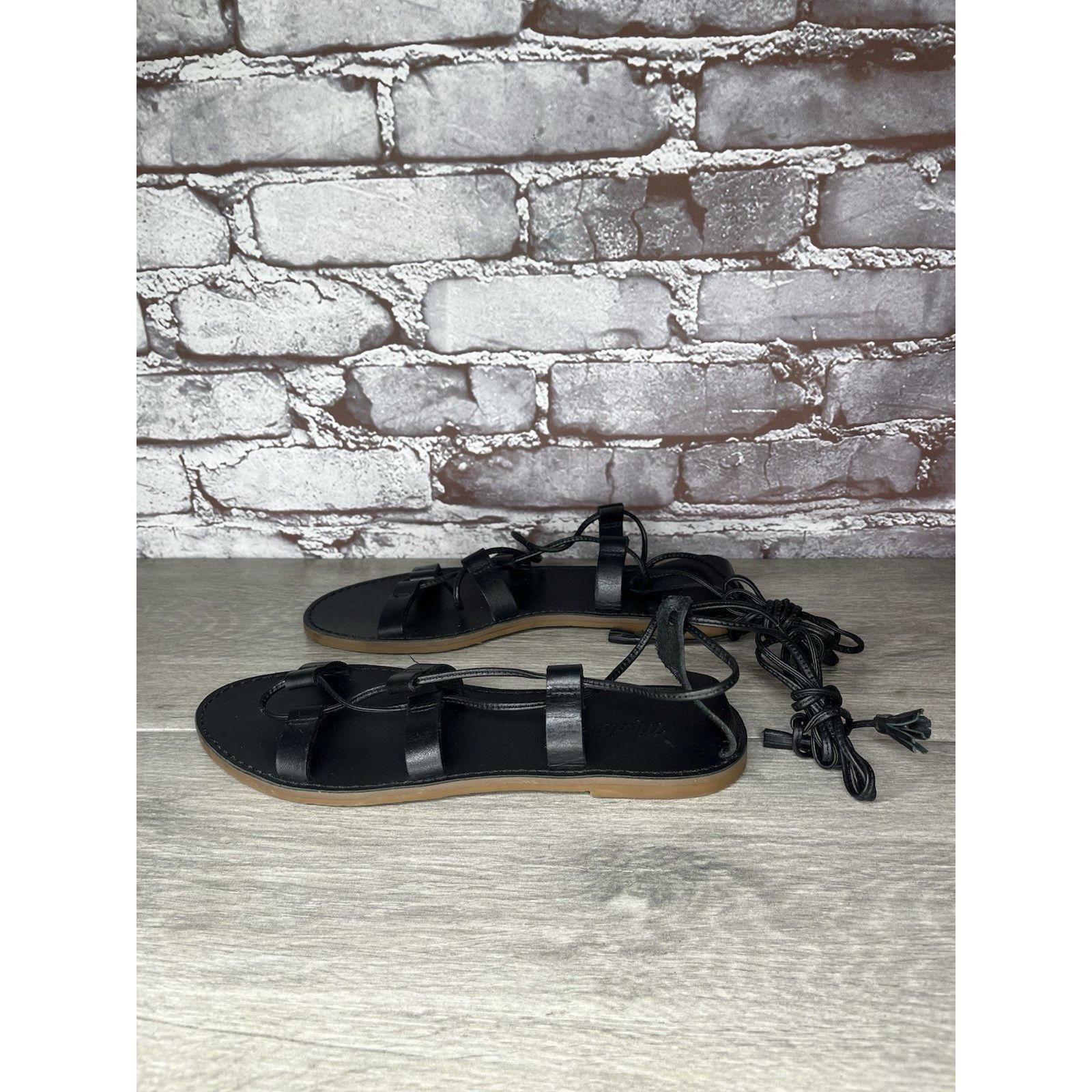 Madewell Madewell Boardwalk Black Leather Gladiator Lace Up Sandals W Size US 8 / IT 38 - 20 Thumbnail