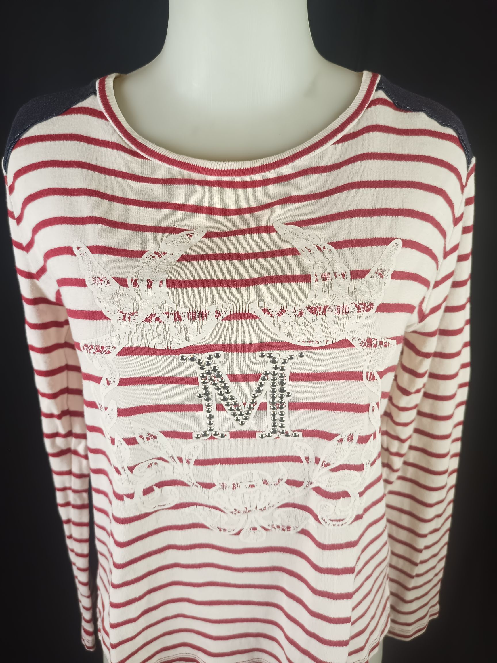 Japanese Brand MIND BRIDGE Striped Affliction Top Long Sleeve Size L / US 10 / IT 46 - 3 Thumbnail