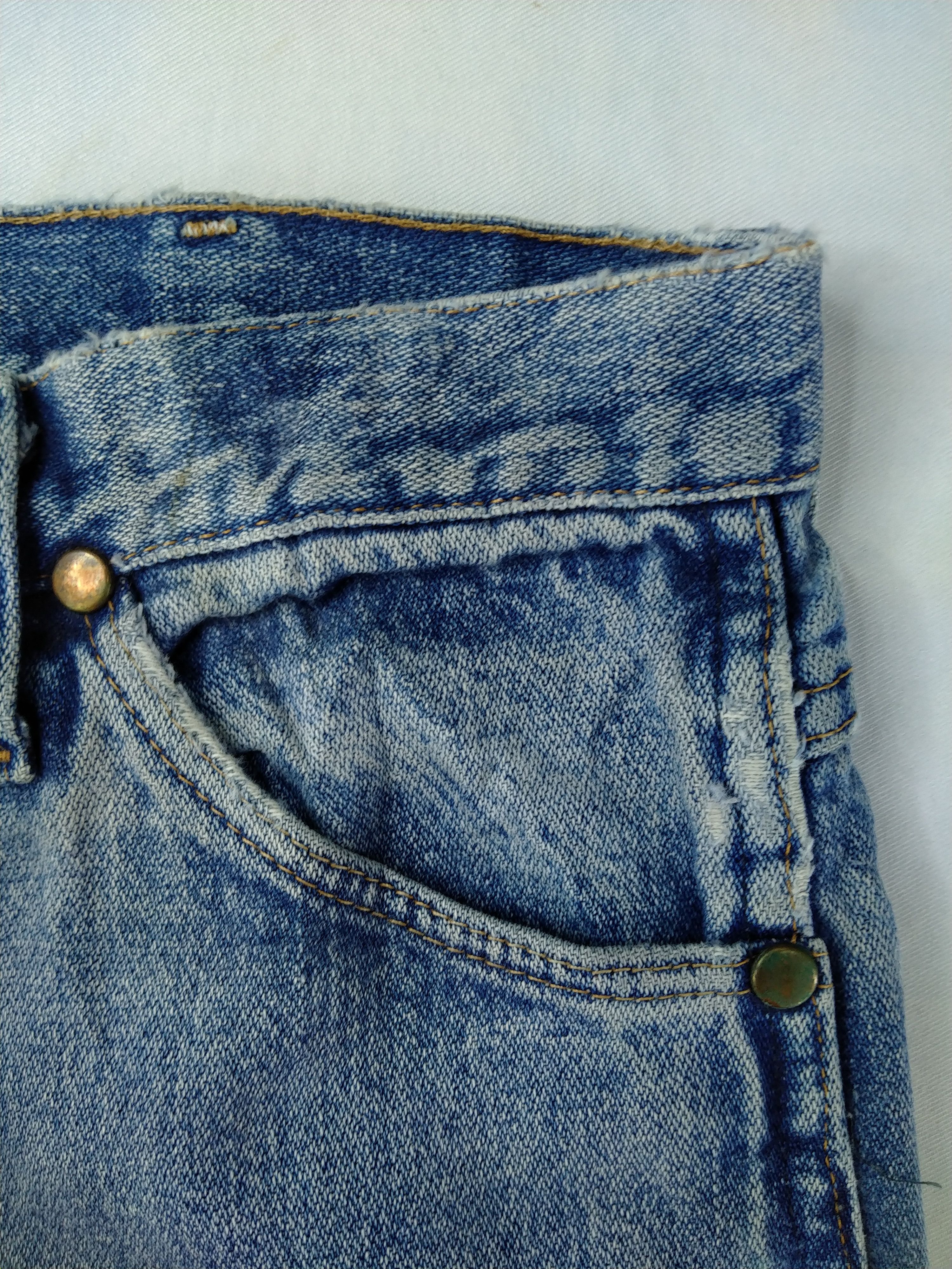 Japanese Brand Vintage Wrangler Distressed Blue Denim 29x34 -JN413 Size US 29 - 7 Thumbnail