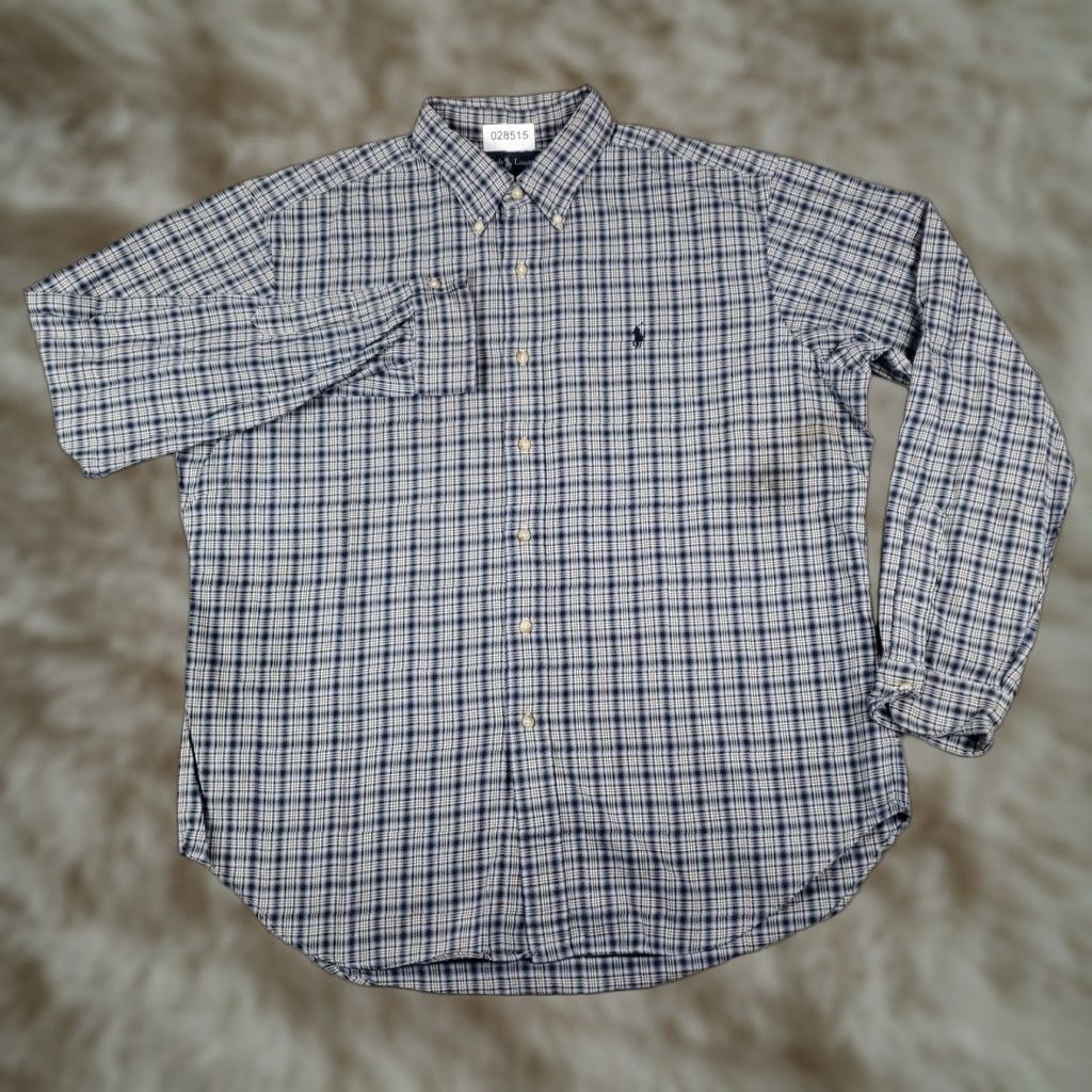 Ralph Lauren Ralph Lauren Button-Up Shirt Mens XL Gray Plaid Long Sleeve Casual Workwear Size US XL / EU 56 / 4 - 1 Thumbnail