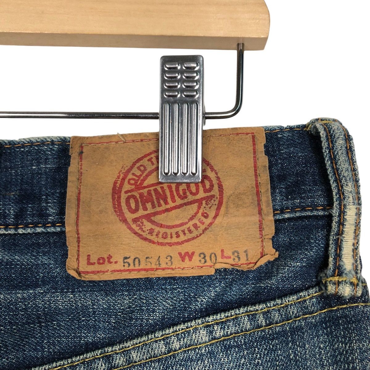 OMNIGOD Omnigod Japanese Selvedge Distressed Faded Indigo Denim Rare Size US 32 / EU 48 - 15 Thumbnail
