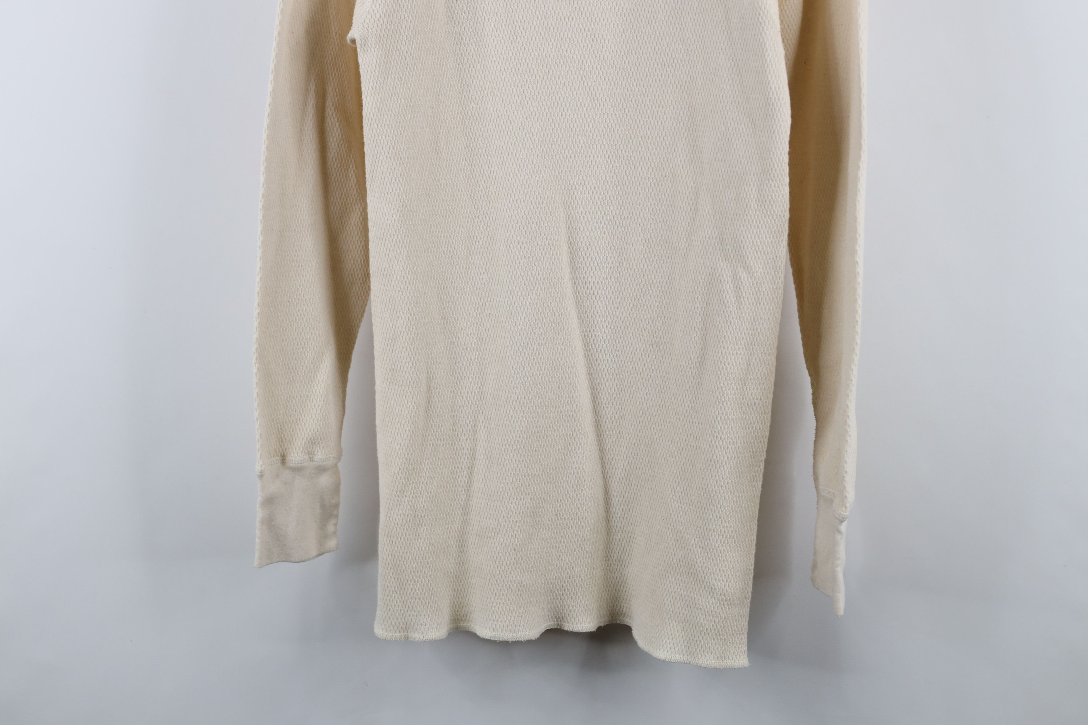 Vintage Vintage 90s Streetwear Knit Long Sleeve T-Shirt Beige USA Size US L / EU 52-54 / 3 - 3 Thumbnail