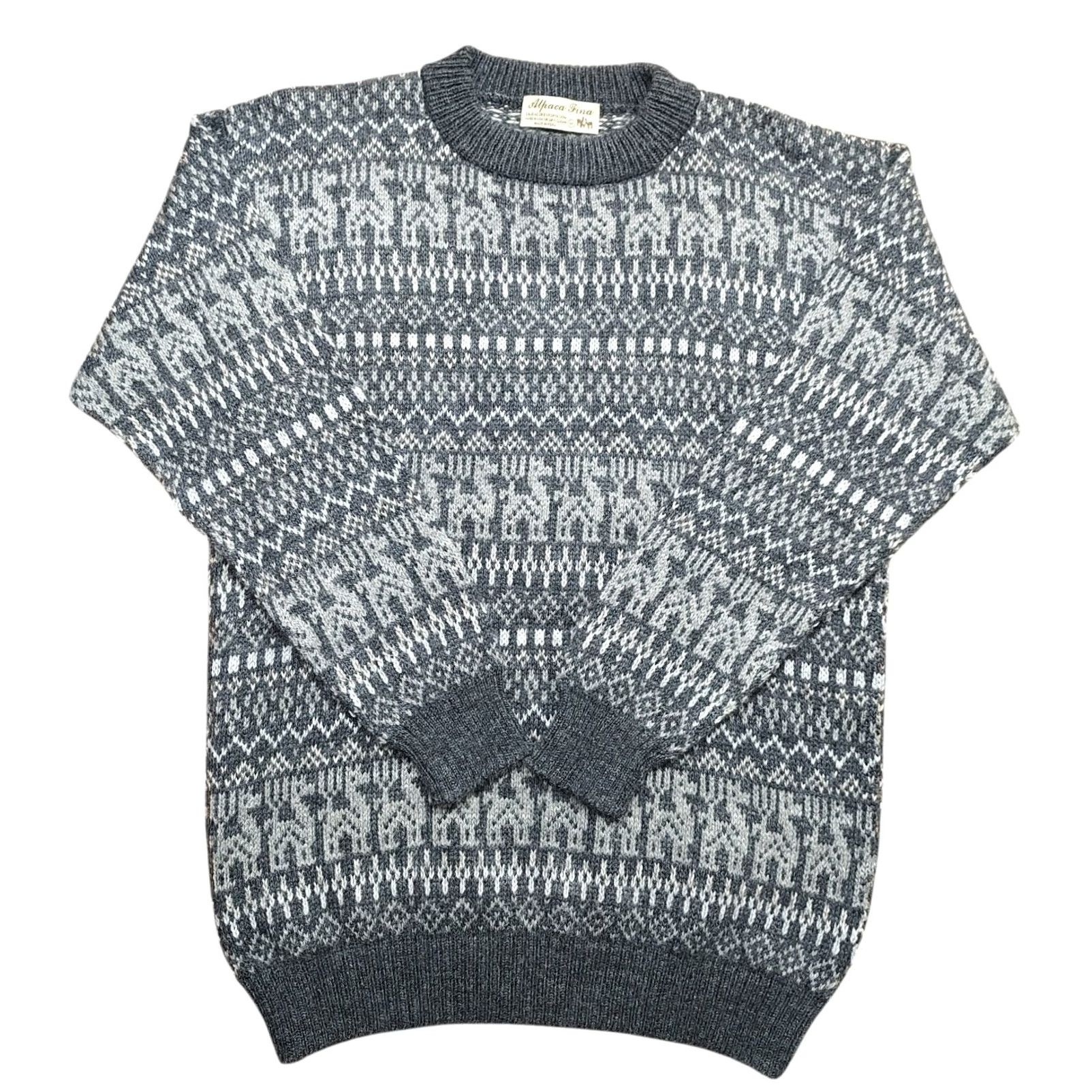 Vintage VINTAGE Alpaca Wool Sweater Men Pullover Crew Neck Long Sleeve M Blue 80s 90s Knit Regular Size US M / EU 48-50 / 2 - 2 Thumbnail