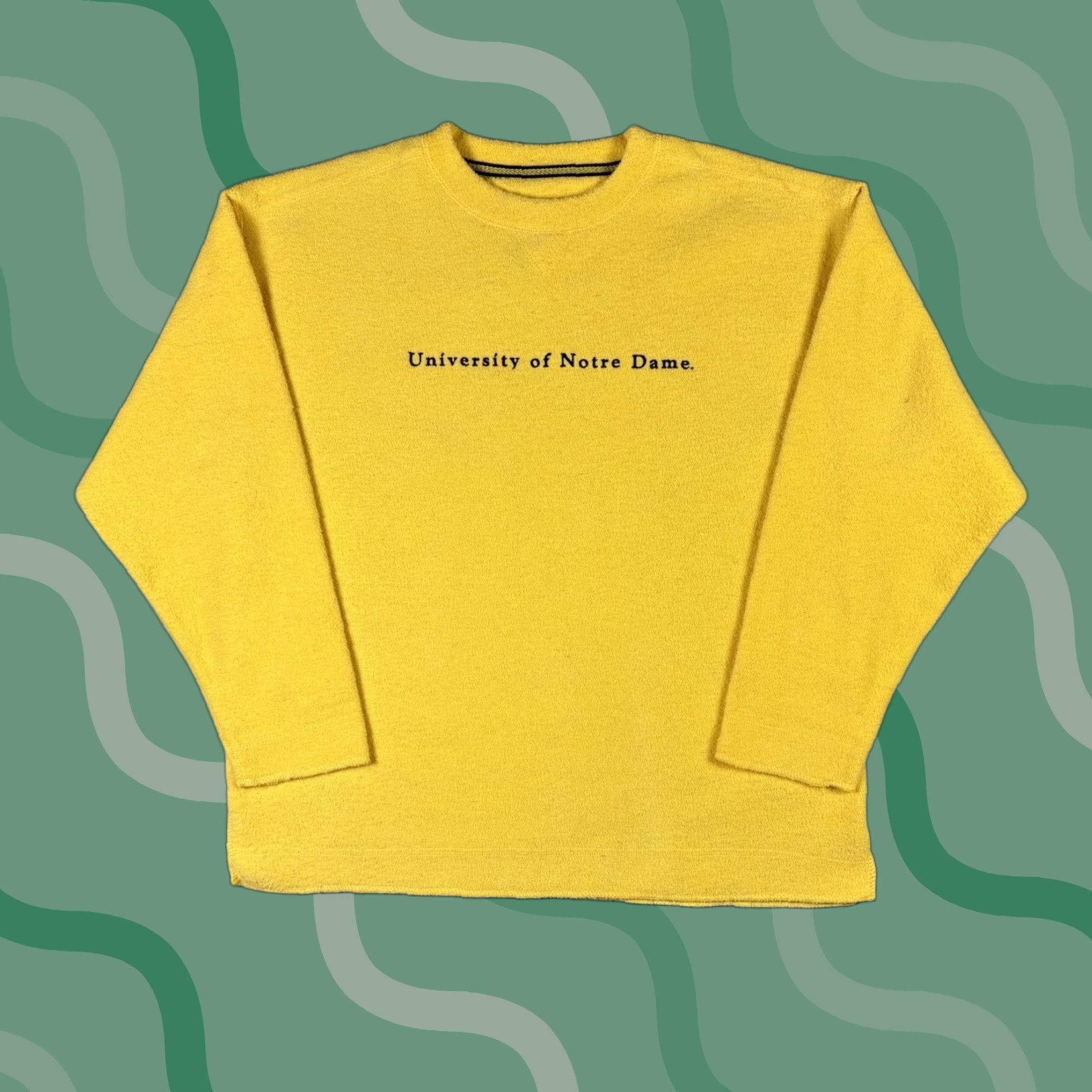 Vintage VINTAGE Notre Dame University Gear for Sports Sweatshirt Men M Yellow Fleece Graphic Print Pullover Football Nike Reverse Weave 90s Size US M / EU 48-50 / 2 - 1 Thumbnail