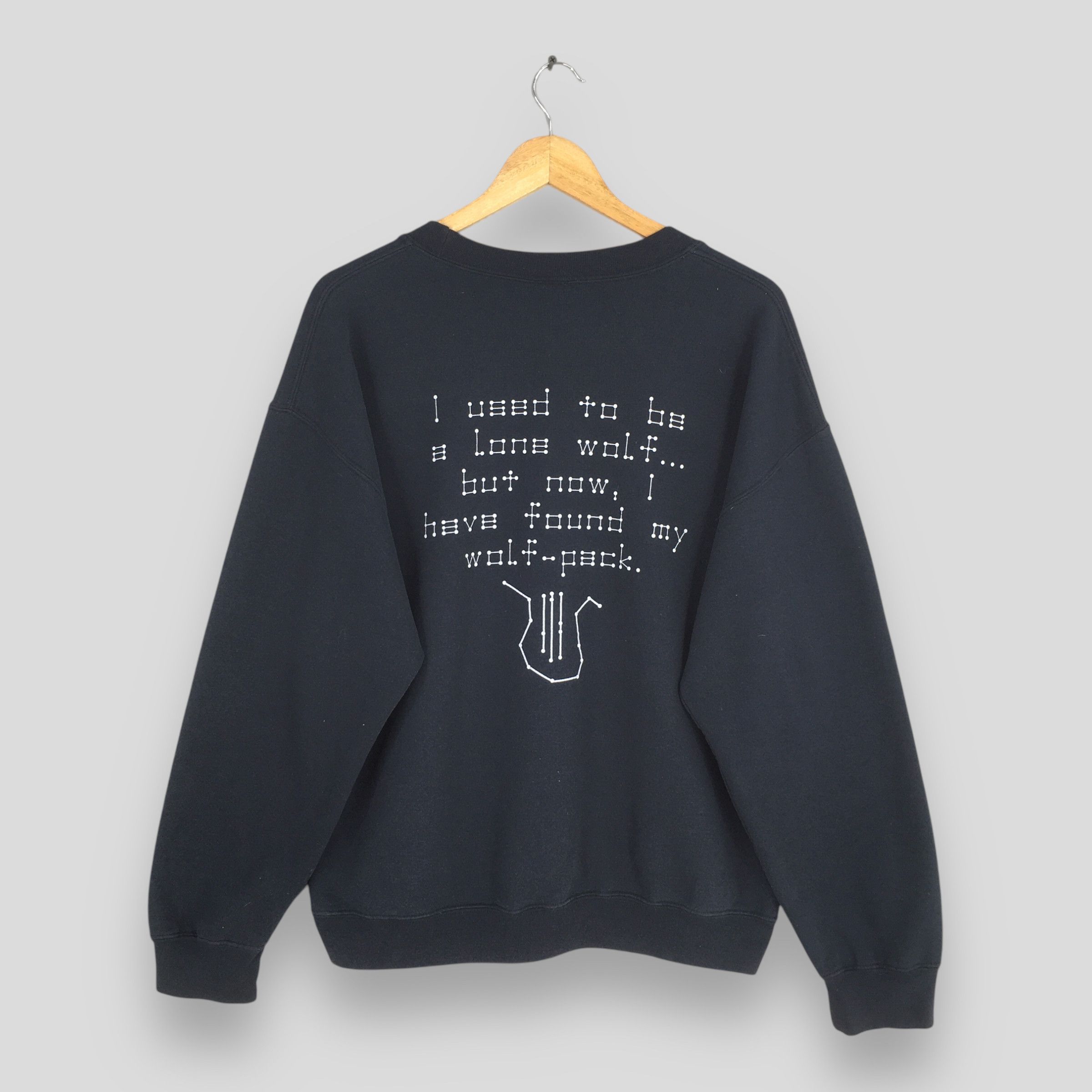 Habitat × Vintage Vintage The Wolf Wildlife Black Sweatshirt Large Size US L / EU 52-54 / 3 - 7 Thumbnail