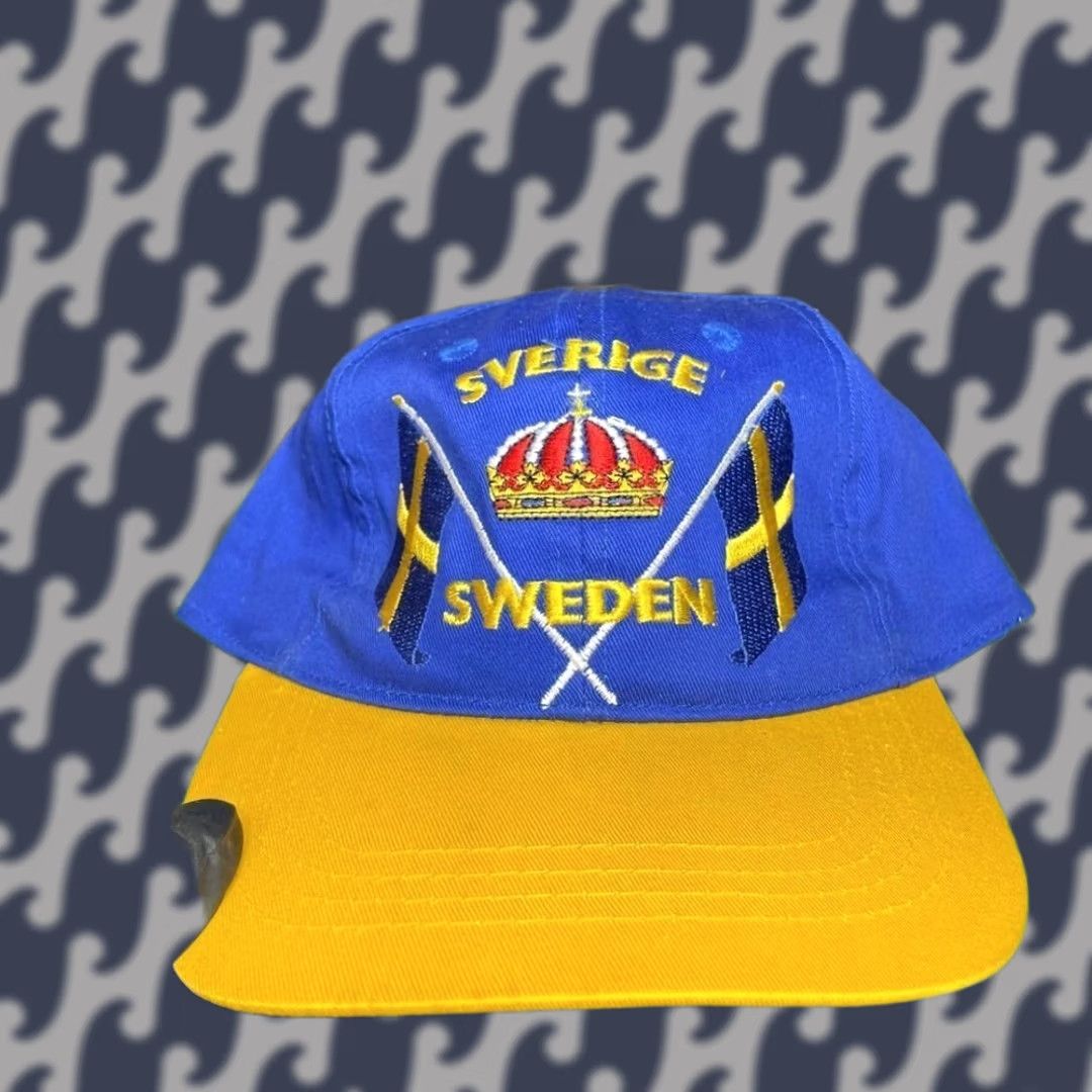 Vintage VINTAGE Sweden Sverige Blue Yellow Snapback Hat AF 90's Men's Free Size Size ONE SIZE - 1 Thumbnail