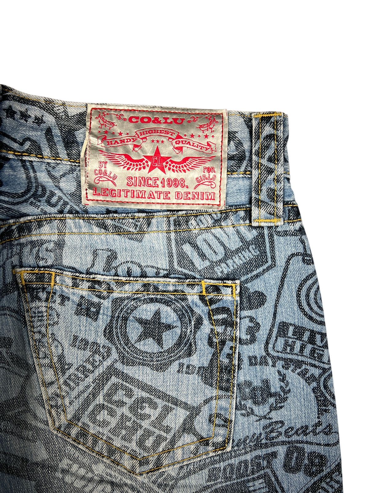 Hysteric Glamour × Japanese Brand Co & Lu 🇯🇵 Printed Jeans Size US 31 - 9 Thumbnail