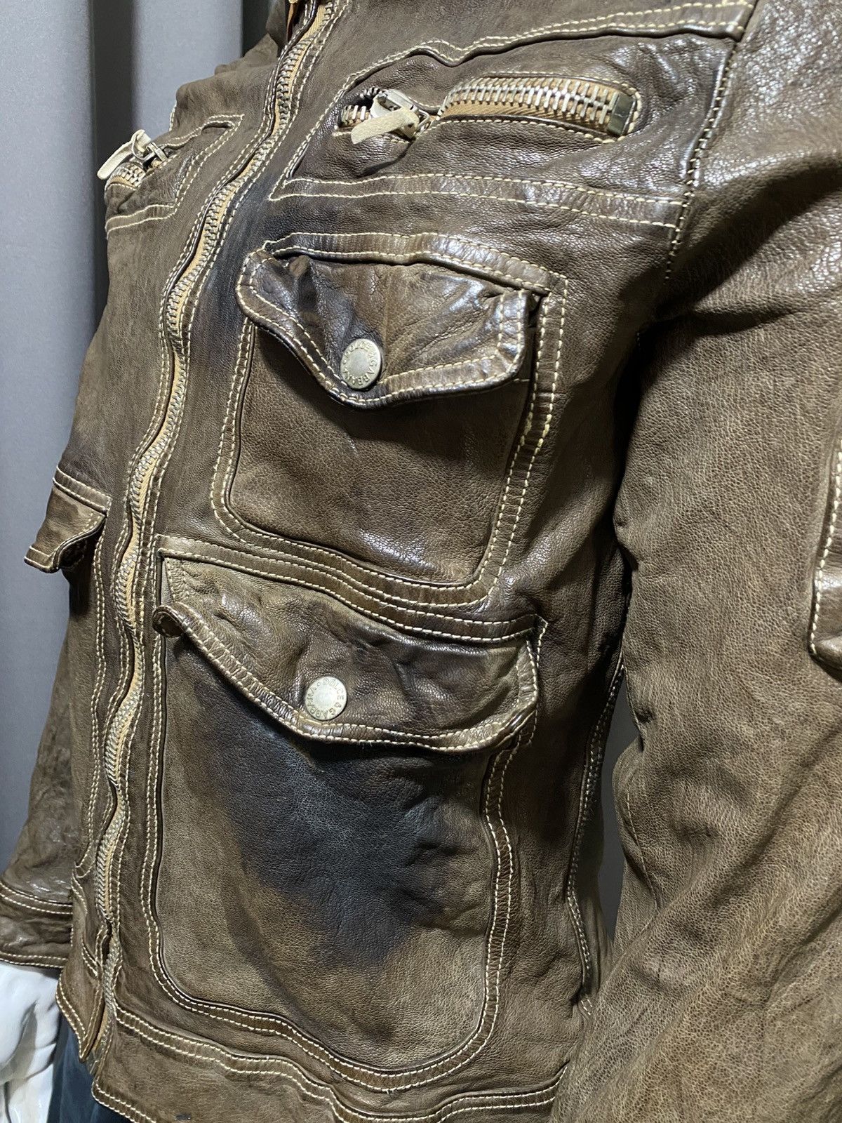 2000s - Archive -Dolce & Gabbana- Multipocket Leather Jacket
