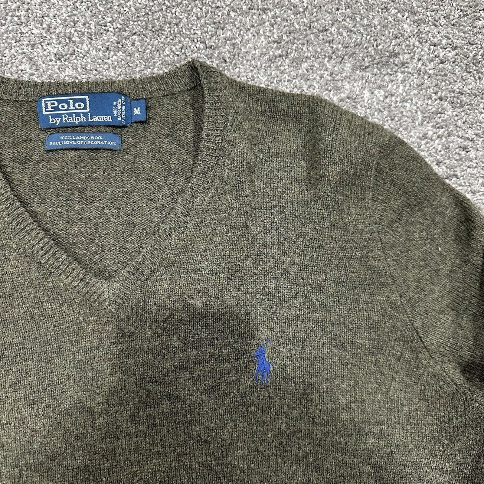 Polo Ralph Lauren Polo Ralph Lauren Sweater Mens M Green V-Neck Lambs Wool Size US M / EU 48-50 / 2 - 3 Thumbnail
