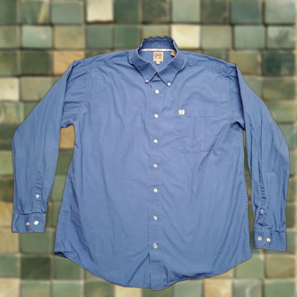 Vintage Cinch Shirt Mens M Blue Long Sleeve Button Western Cowboy Ranch Casual Size US M / EU 48-50 / 2 - 1 Thumbnail
