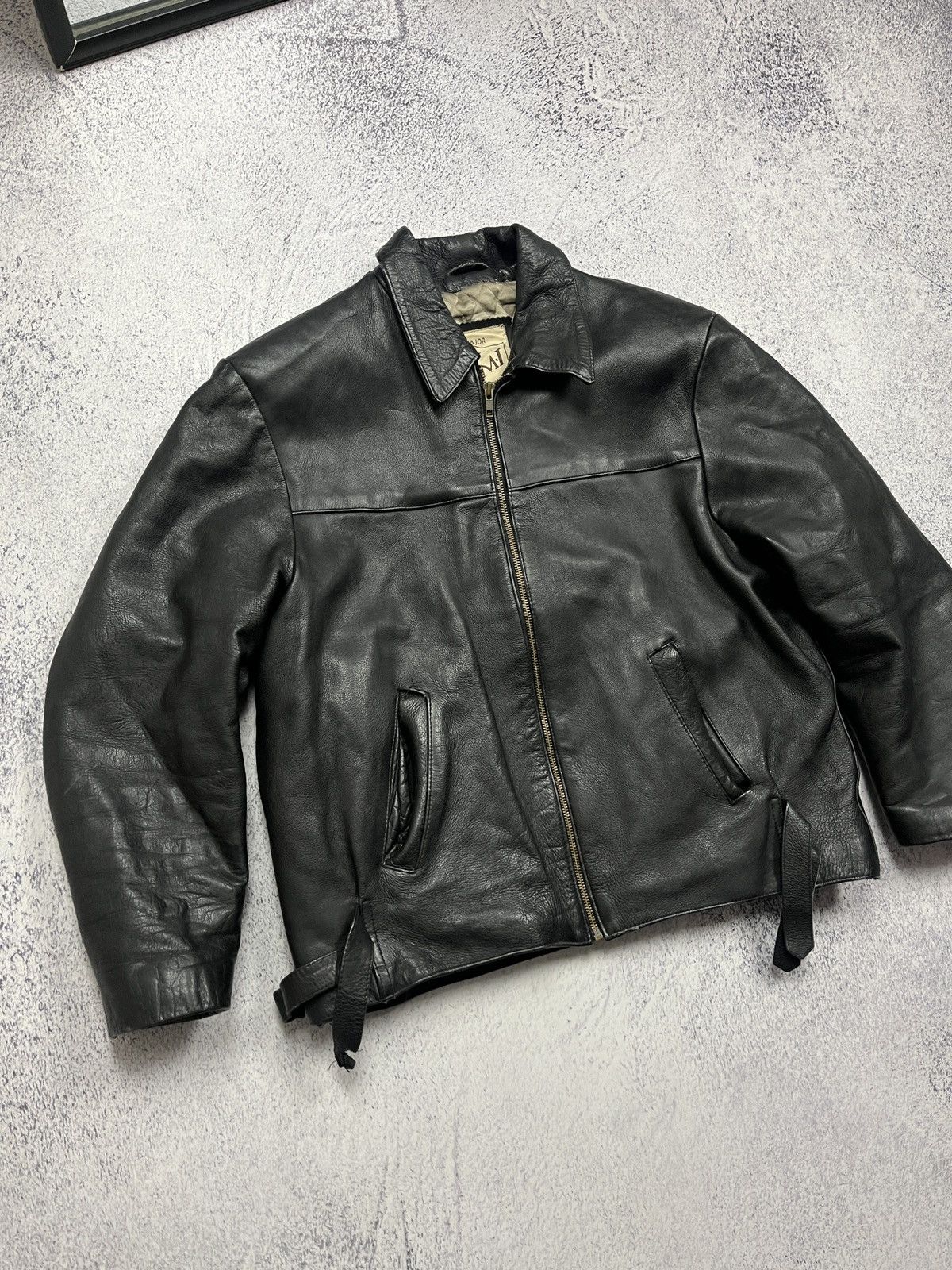 AMI Y2K Vintage AMI Leather Jacket Moto Streetwear Style USA VTG Size US S / EU 44-46 / 1 - 3 Thumbnail