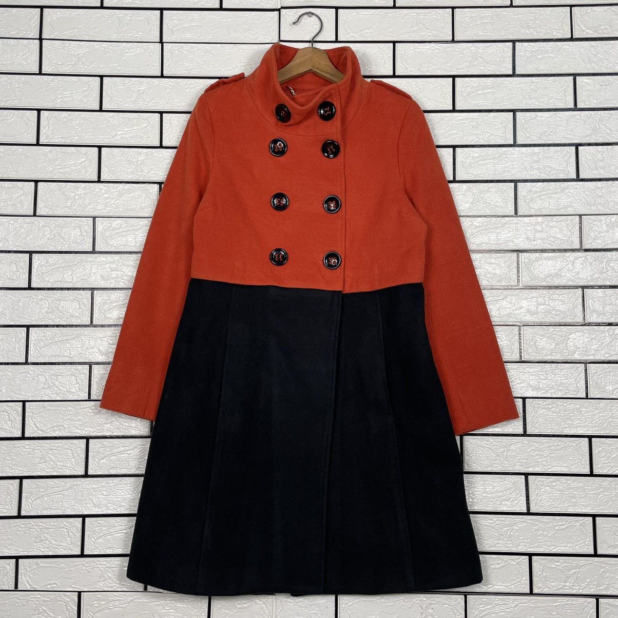 Rinascimento Two Tone Double Breasted Women Coat