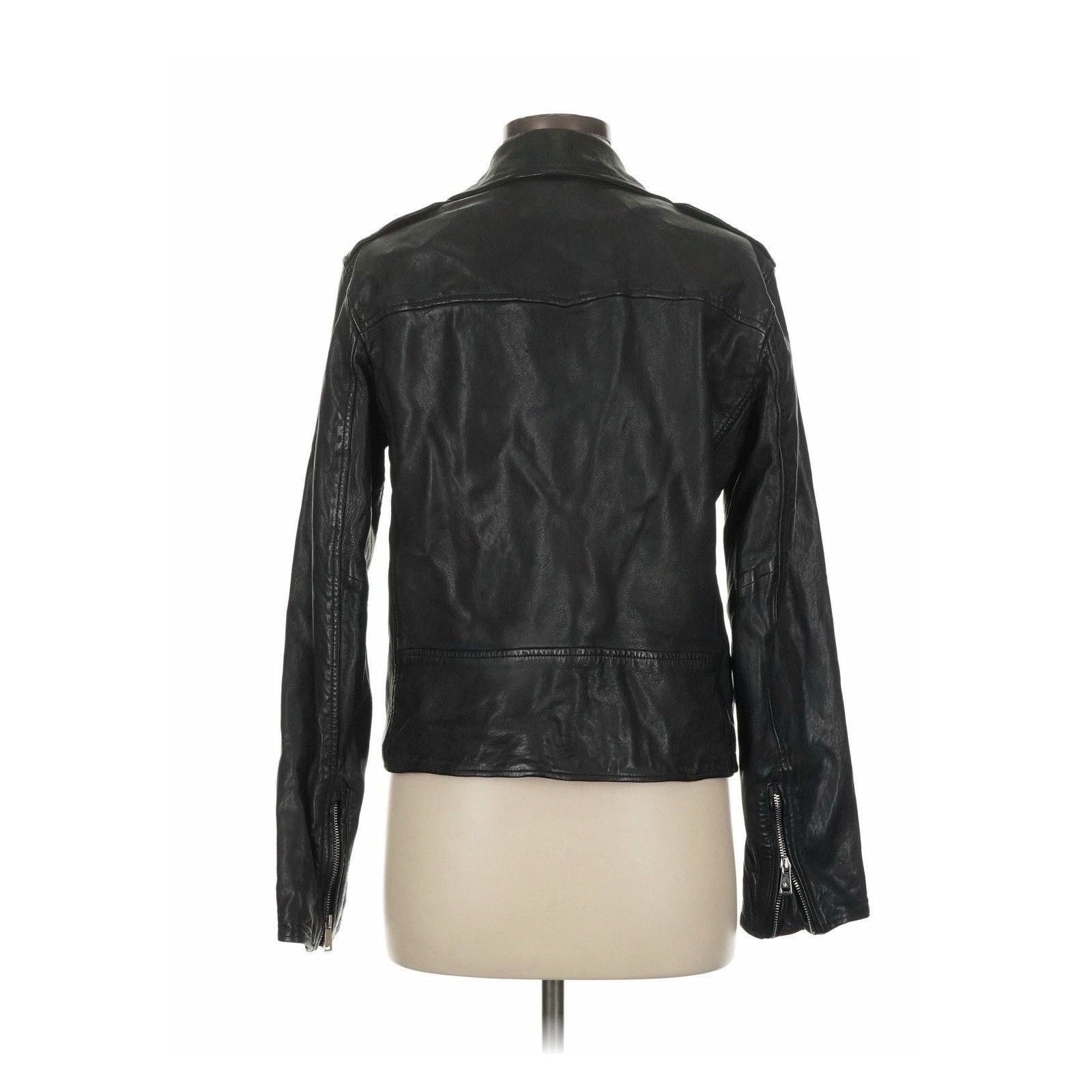 Lauren Ralph Lauren Lauren Ralph Lauren Leather Moto Jacket Black Silver 6 Size M / US 6-8 / IT 42-44 - 2 Thumbnail