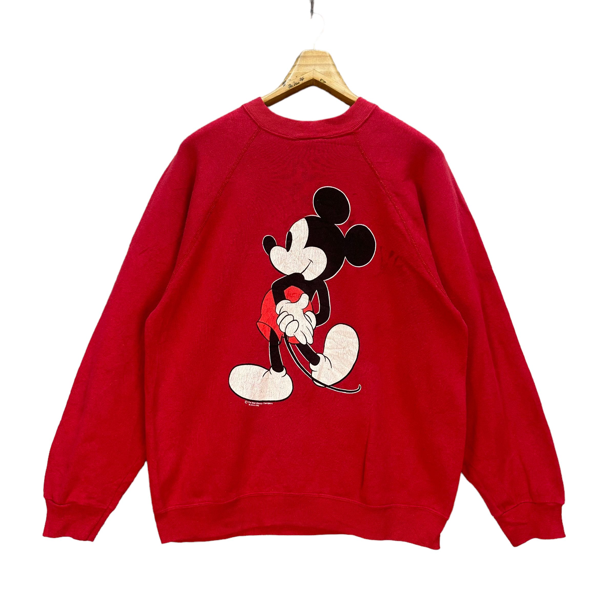 Mickey Mouse VINTAGE MICKEY MOUSE MIRROR PRINT RED SWEATSHIRTS #8049-198 Size US L / EU 52-54 / 3 - 10 Thumbnail