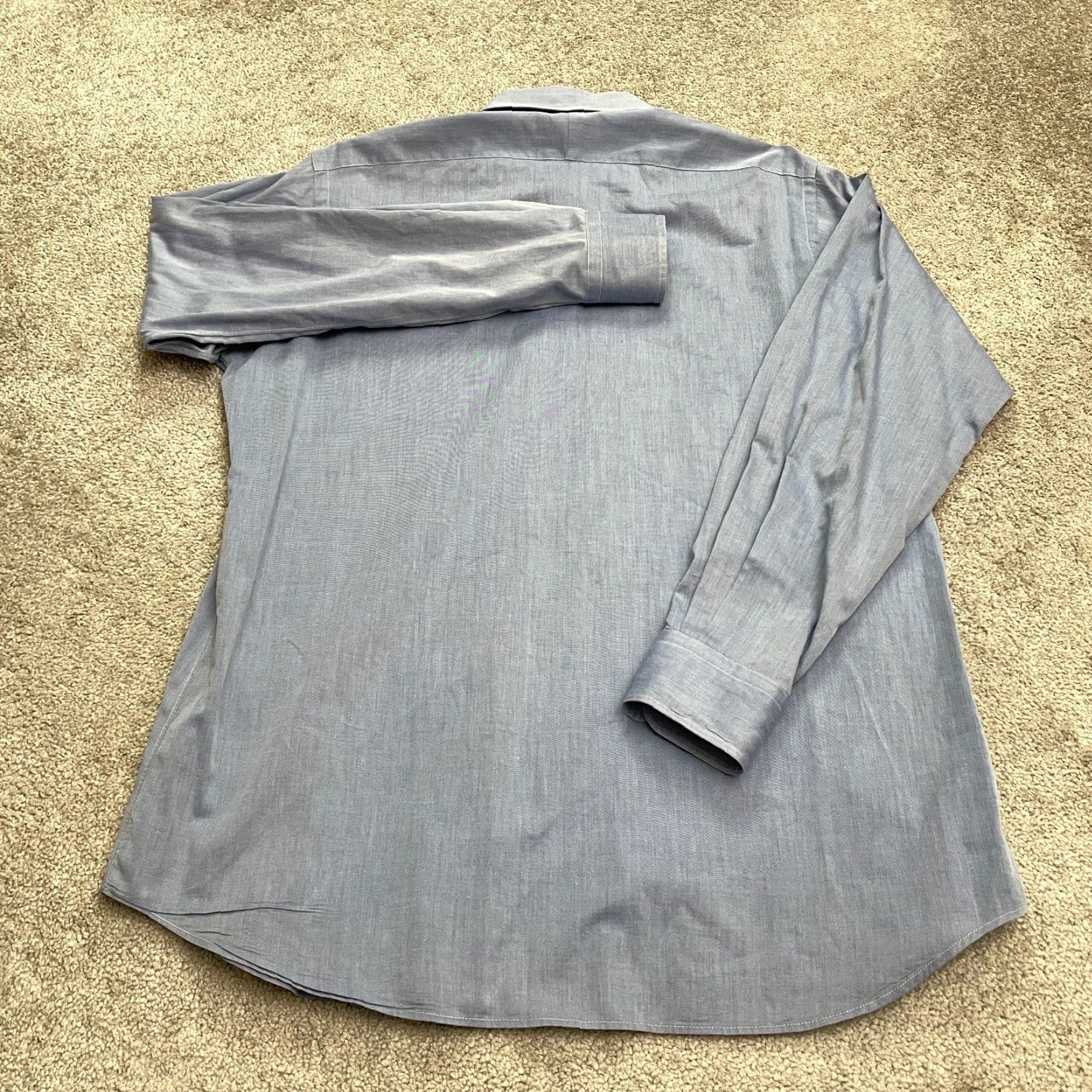 Neiman Marcus VINTAGE Neiman Marcus Dress Shirt Men 16 34 Long Sleeve Blue 100% Cotton Business Casual Classic USA Size 34R - 2 Thumbnail