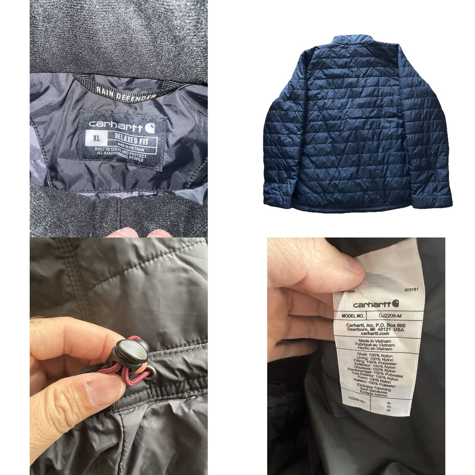 Carhartt CARHARTT Rain Defender LIGHT WEIGHT INSULATED JACKET MENS XL NWT BLACK Softshell Nylon Logo Puffer Fashion Outdoor Workwear Size US XL / EU 56 / 4 - 8 Thumbnail