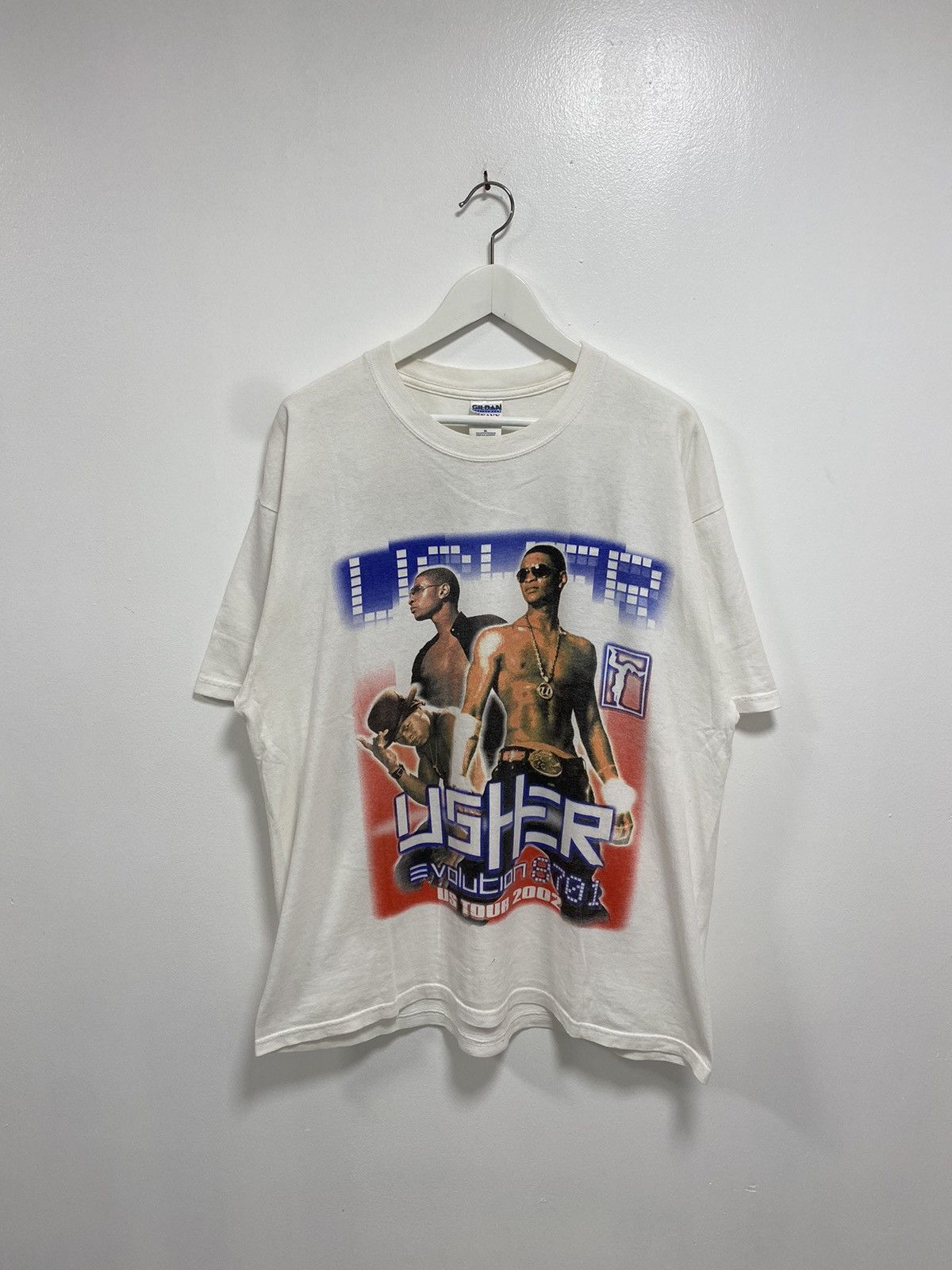 image of Rap Tees x Tour Tee Vintage Usher Rap Tee Style Evolution 8701 Tour in White, Men's (Size XL)