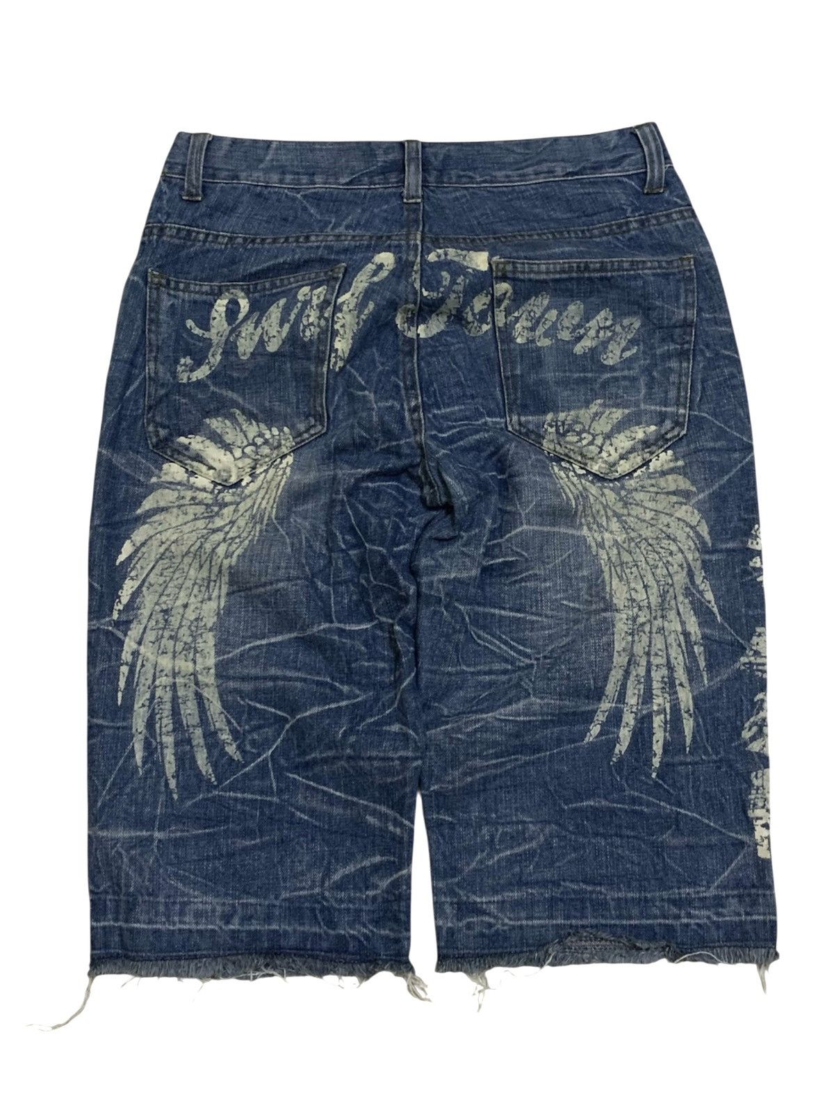 Japanese Brand 🐍 Y2k Nylaus Jorts Punk Style Ifsixwasnine Size US 30 / EU 46 - 1 Thumbnail