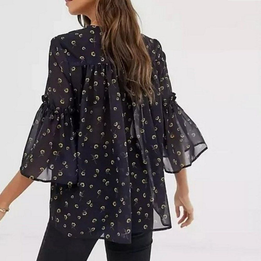 French Connection NWT New French Connection Mahi sheer floral print Blouse Si Size S / US 4 / IT 40 - 2 Thumbnail