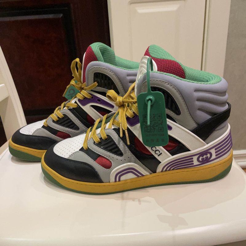 Gucci Gucci High-Top Basketball Sneakers in Black Red White 0079 Size US 8.5 / EU 41-42 - 1 Thumbnail