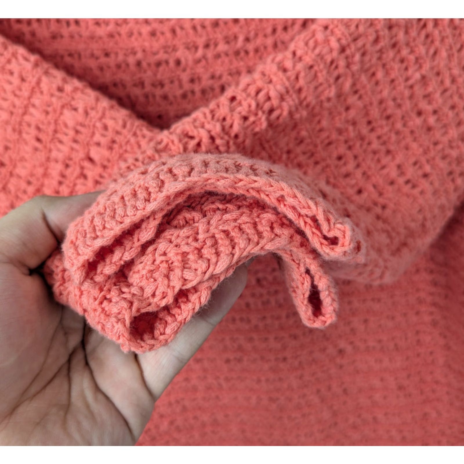 J. Jill J Jill Chunky-Knit Sweater 3/4 Sleeve Tunic XL Pink Coral Boho Bohemian Casual Shirt Womens Size XL / US 12-14 / IT 48-50 - 3 Thumbnail