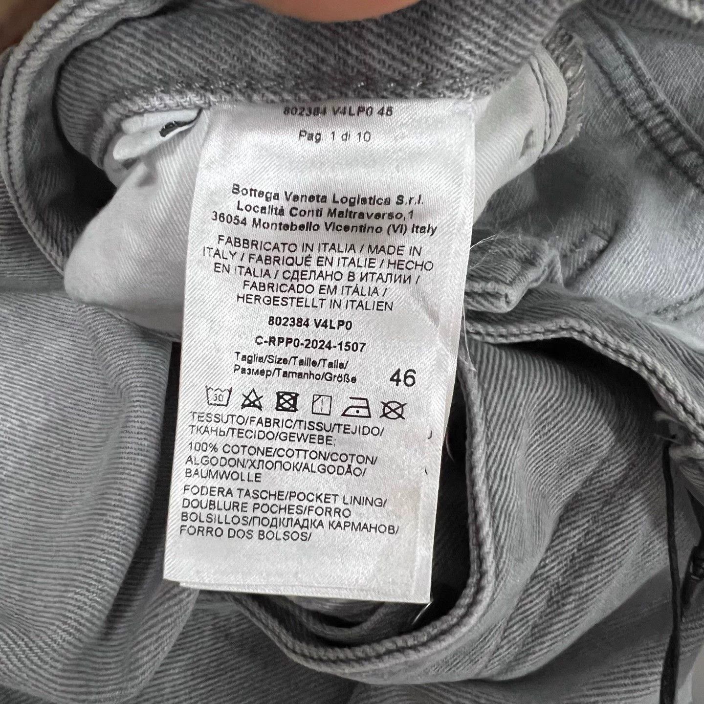 Bottega Veneta Bottega Veneta light gray logo patch pocket jeans IT46 Size 32" / US 10 / IT 46 - 4 Thumbnail