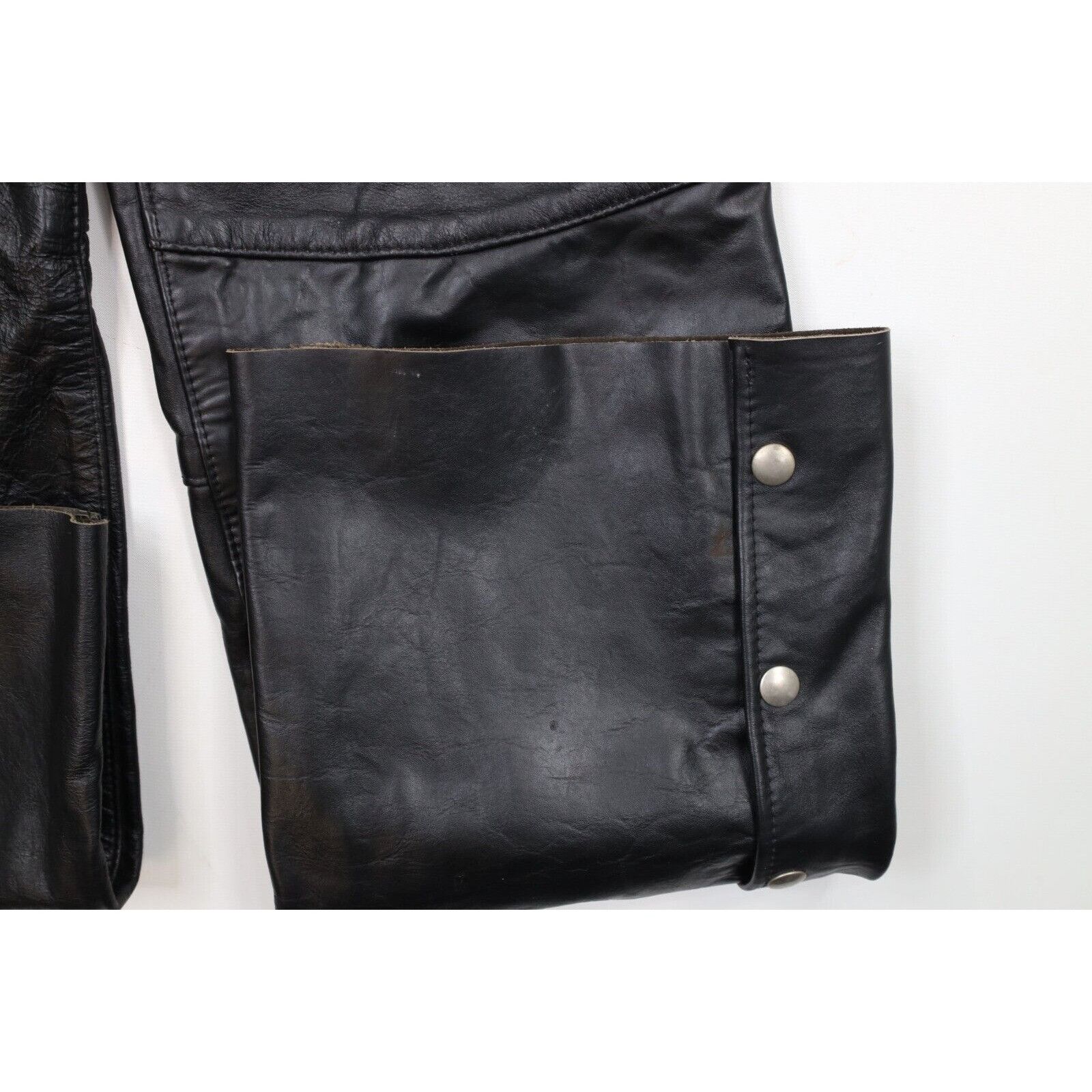 Vintage Vintage 70s Streetwear Distressed Leather Motorcycle Chaps Size US 30 / EU 46 - 6 Thumbnail