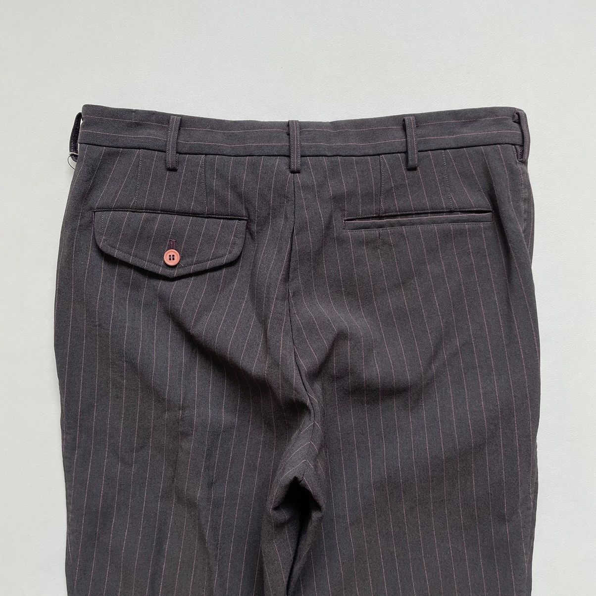 S/S 05 Grey/Pink Wool Pinstripe Trousers
