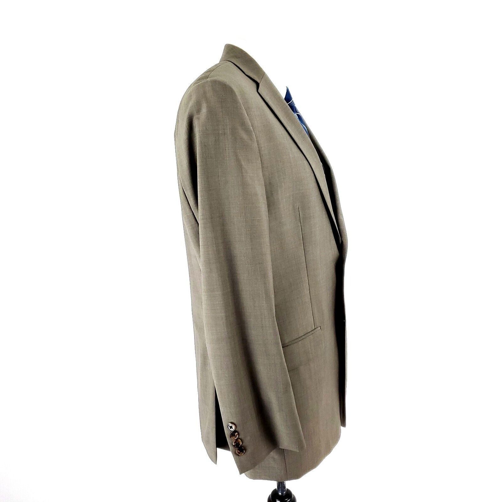 Joseph Abboud Joseph Abboud Wool 2 Button Blazer 40R Beige Birdseye Size 40R - 6 Thumbnail