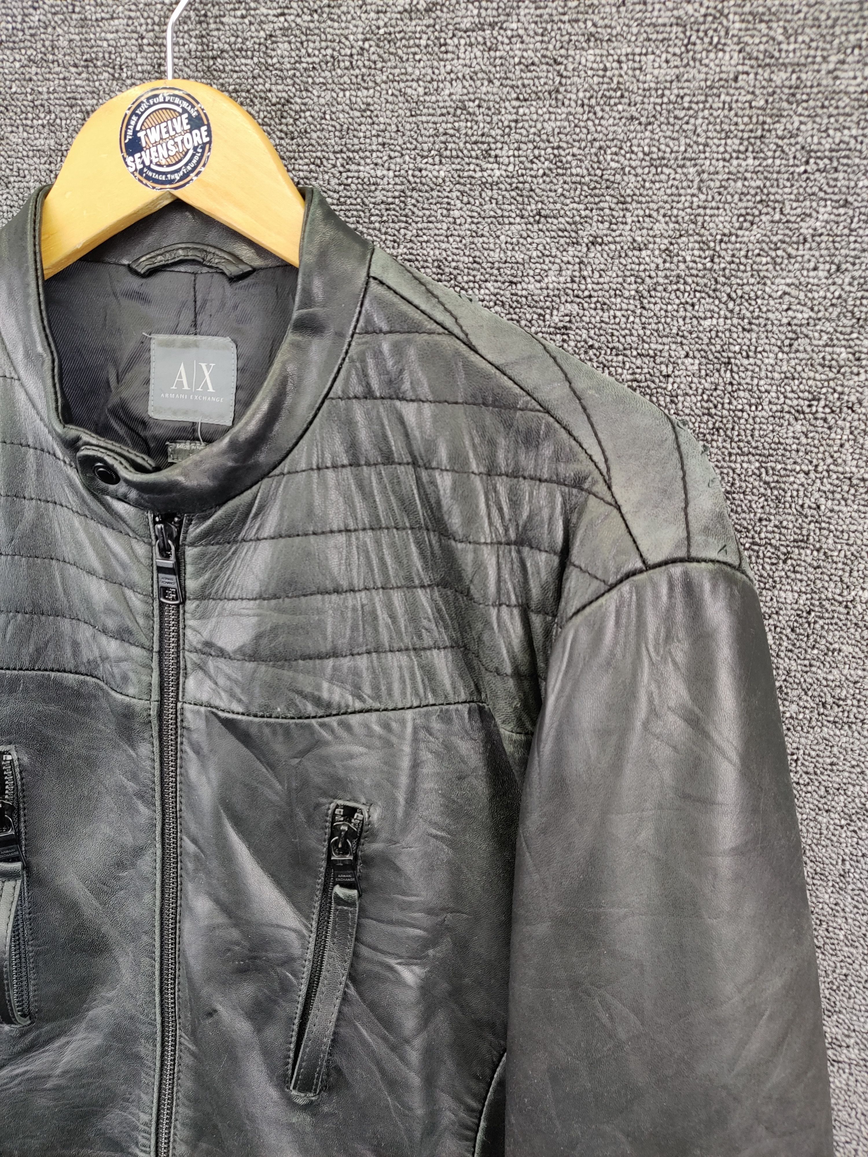 Armani Exchange Vintage Armani Exchange Leather Motorcycle Jacket Size US M / EU 48-50 / 2 - 5 Thumbnail