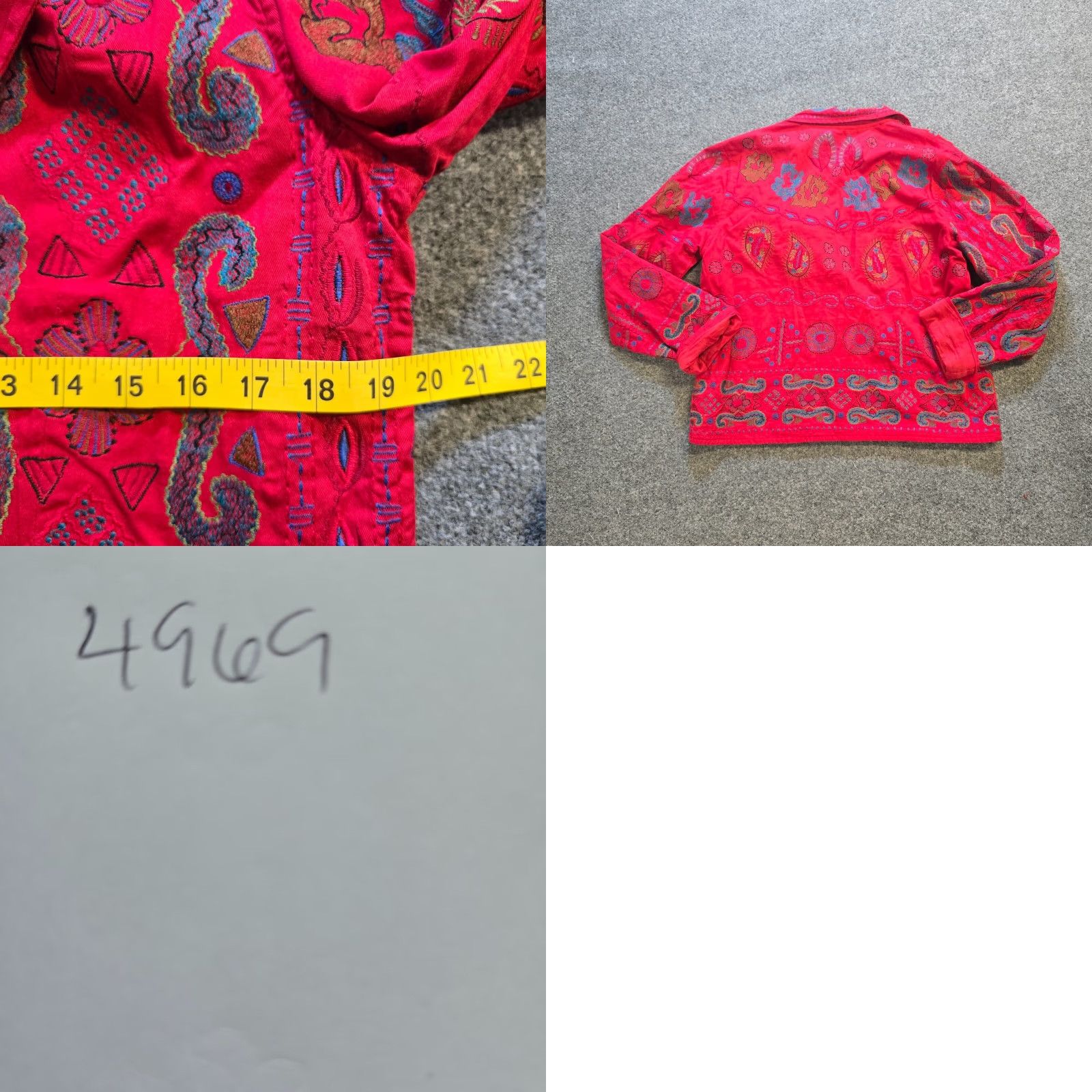 Orvis Orvis Jacket Womens Medium Red Embroidered Art To Wear Lagenlook Casual Shirt? Size M / US 6-8 / IT 42-44 - 8 Thumbnail
