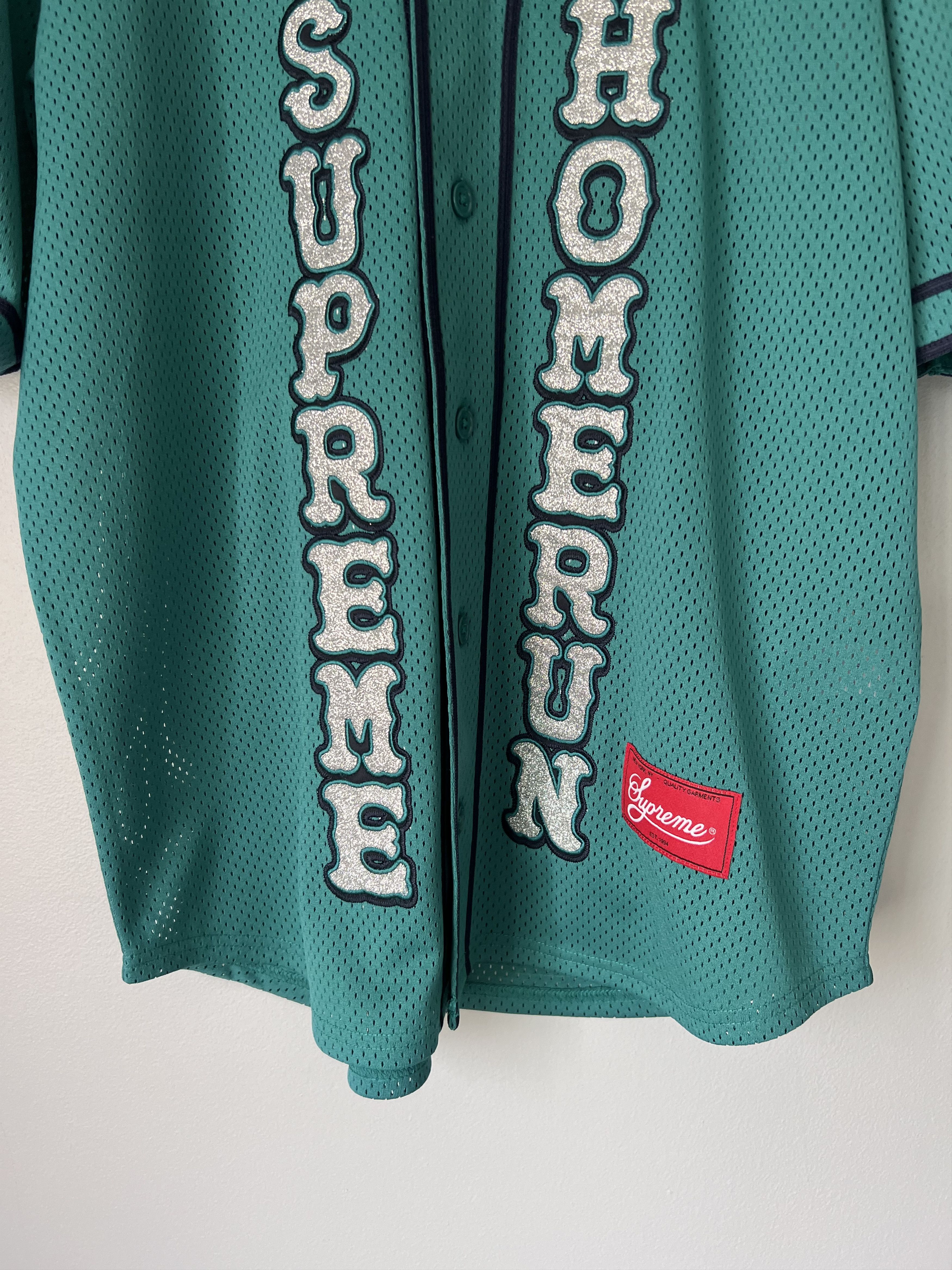 Supreme Home Run Baseball Jersey in Green
