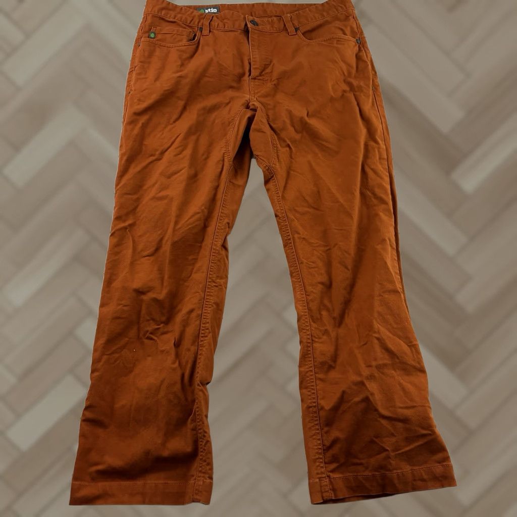 Vintage Stio Rivet Canvas Organic Cotton Casual Pants Men's 34 Short Orange Chino Cotton 27 inseam Mens Size US 34 / EU 50 - 1 Thumbnail