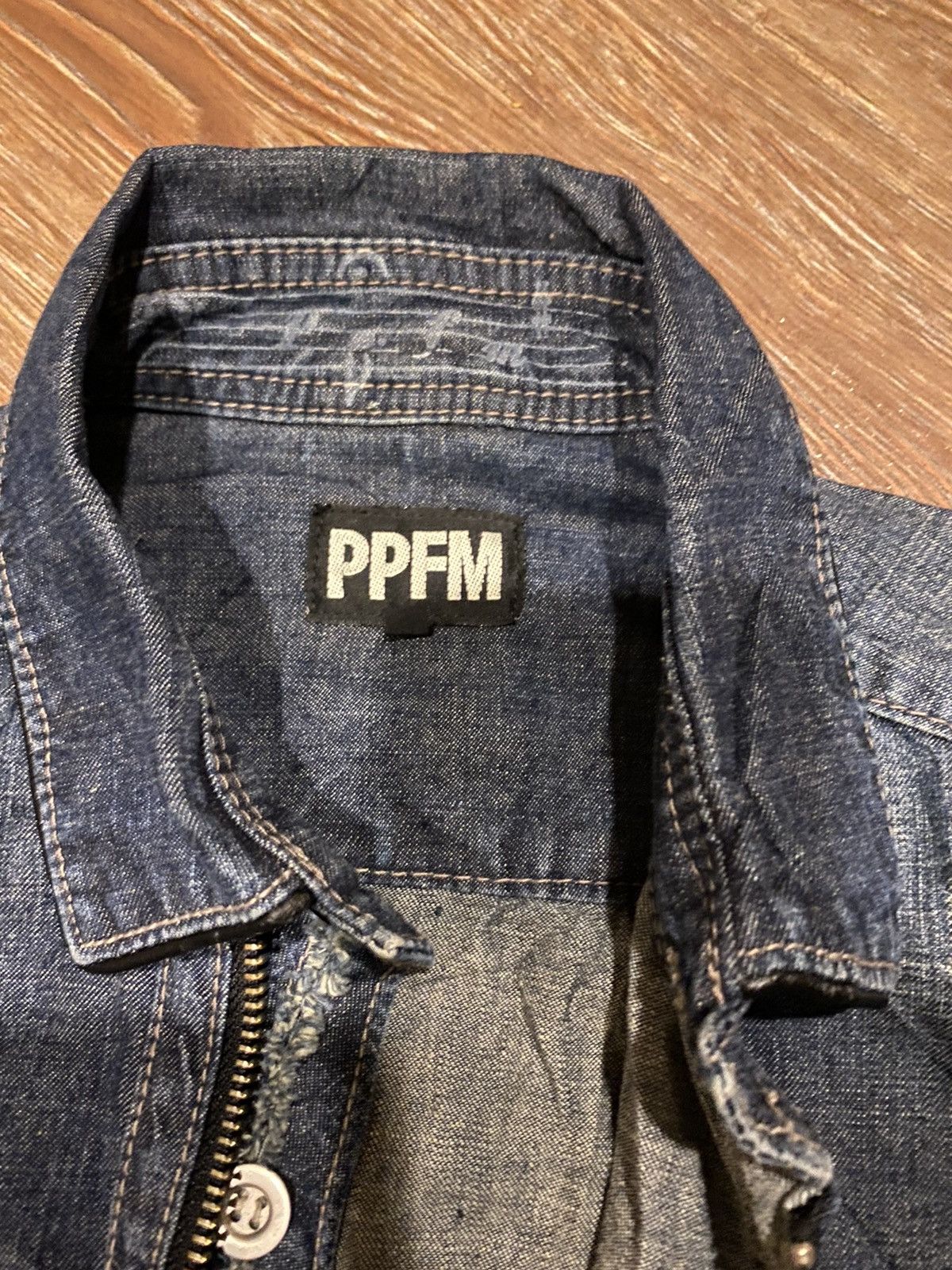 Hysteric Glamour × PPFM PPFM denim shirt distressed design Size US M / EU 48-50 / 2 - 6 Thumbnail