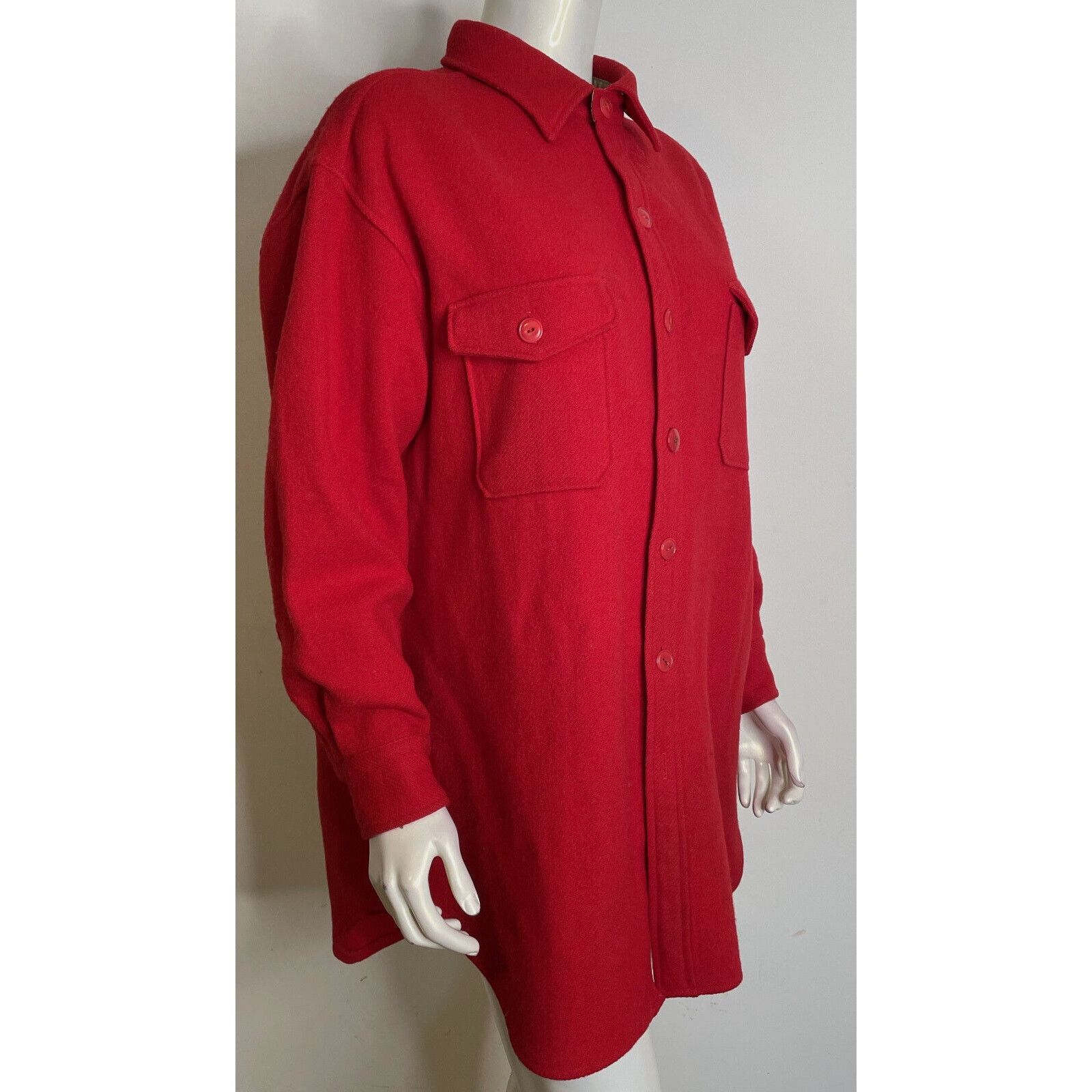 Ralph Lauren Ralph Lauren Country Red Wool Button Front Shirt Jacket 14 Size XL / US 12-14 / IT 48-50 - 4 Thumbnail