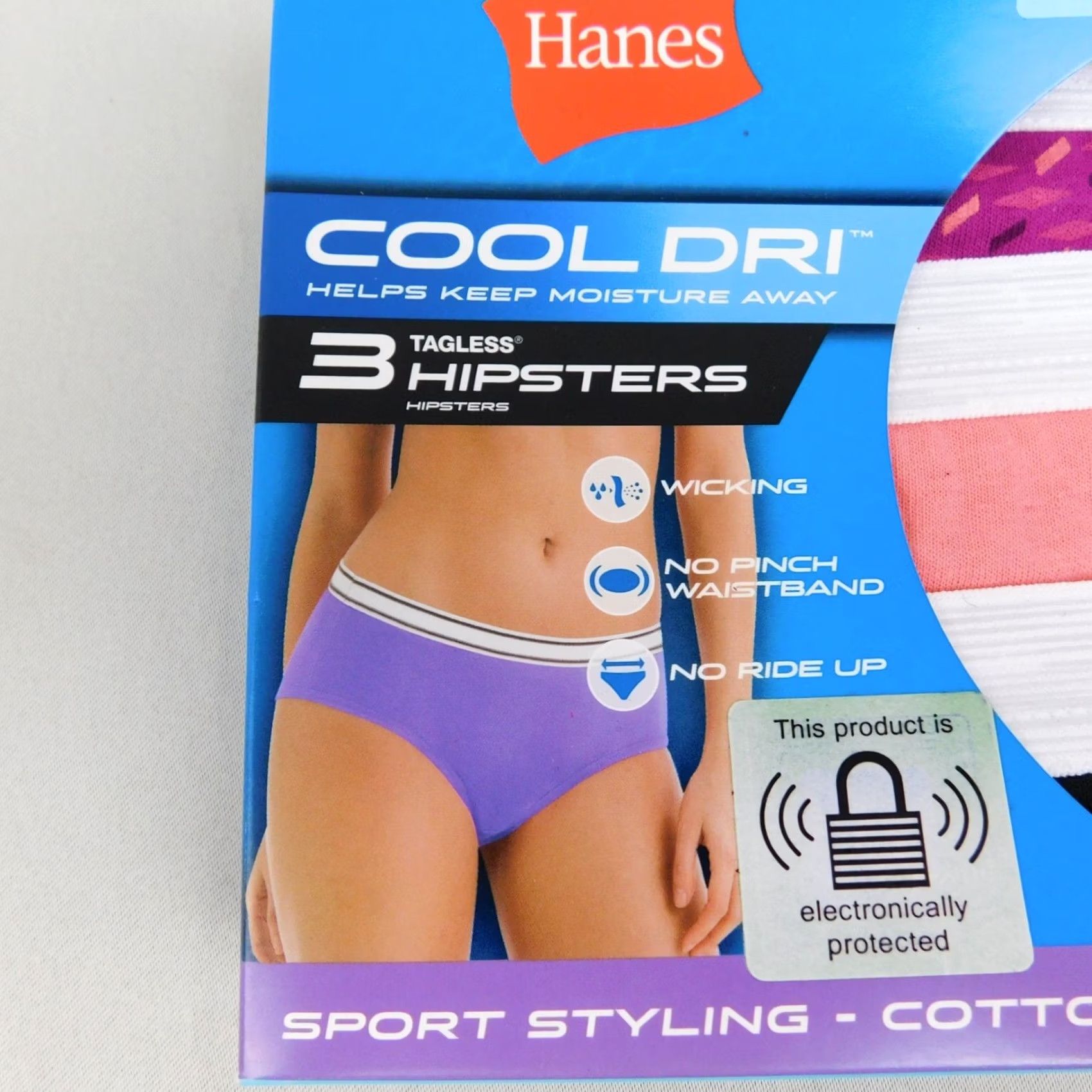 Hanes Hanes Women's 3-Pack Cool Dri Cotton Hipster Panties - S Small Multicolor 100% Cotton Moisture Wicking Hipster Panties Girls Womens Size 28" / US 6 / IT 42 - 4 Thumbnail