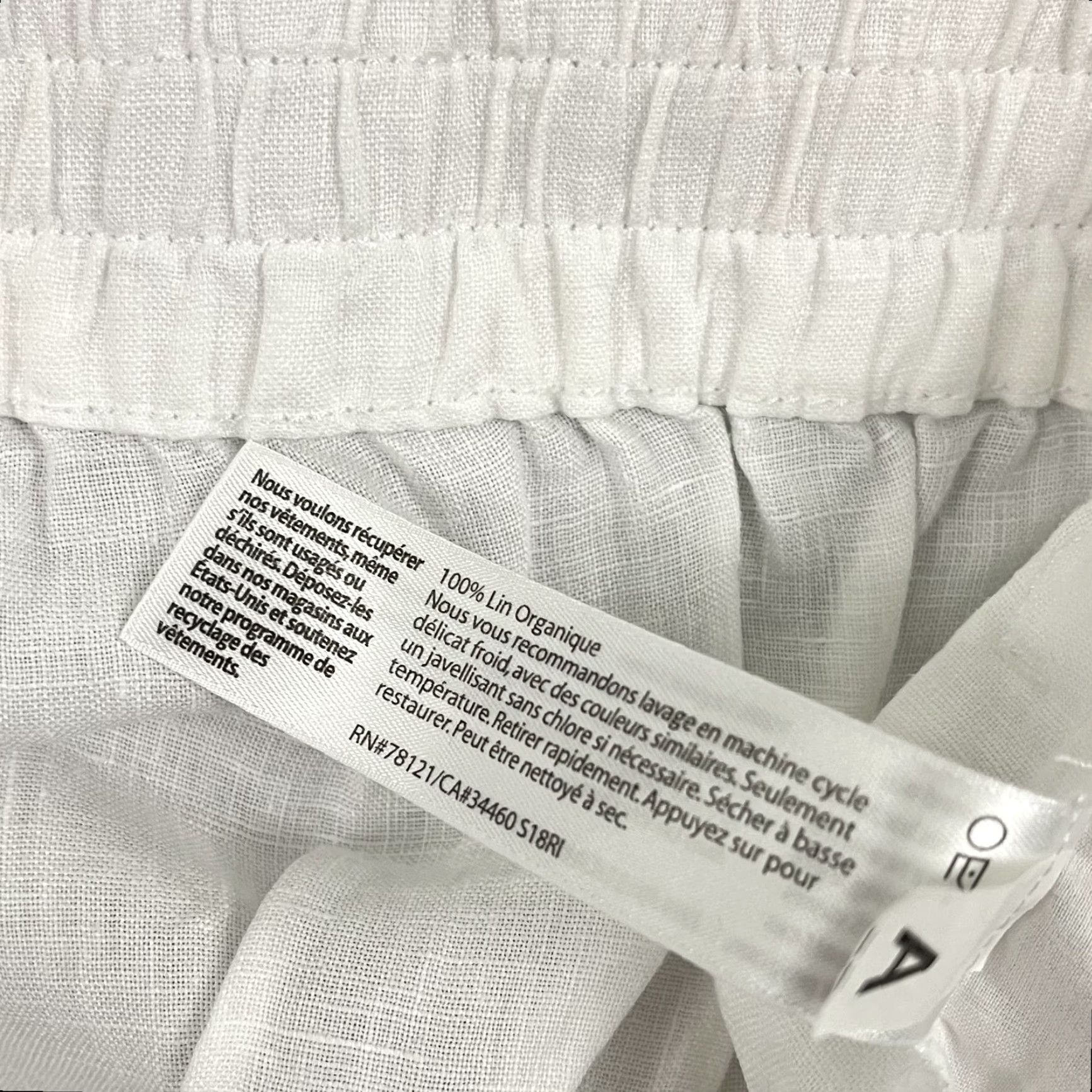 Eileen Fisher Eileen Fisher White Linen Cropped Pants Womens Large 24" Pull On Tapered Office Pockets Size 36" / US 14 / IT 50 - 3 Thumbnail