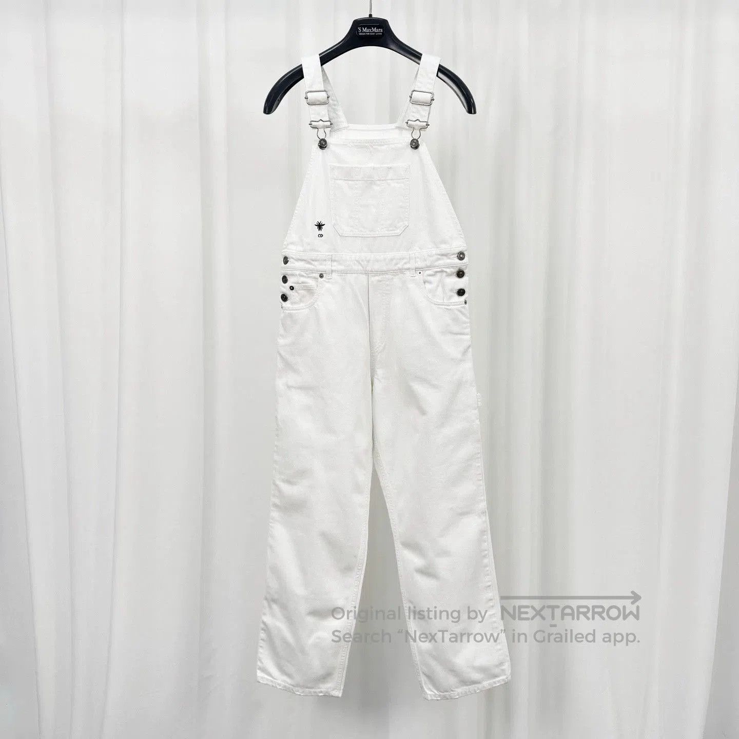 Dior Dior Embroidered White Denim Overalls For Women. Size US 34 / EU 50 - 1 Thumbnail